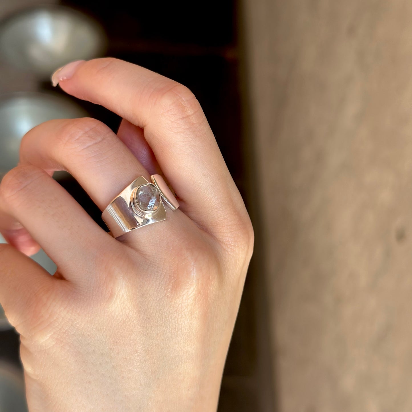 Herkimer diamond ring 1