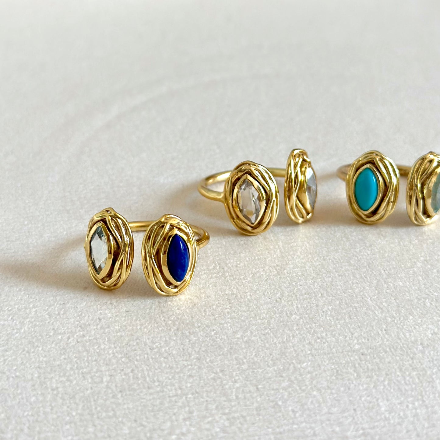 Brass 2stone ring 1