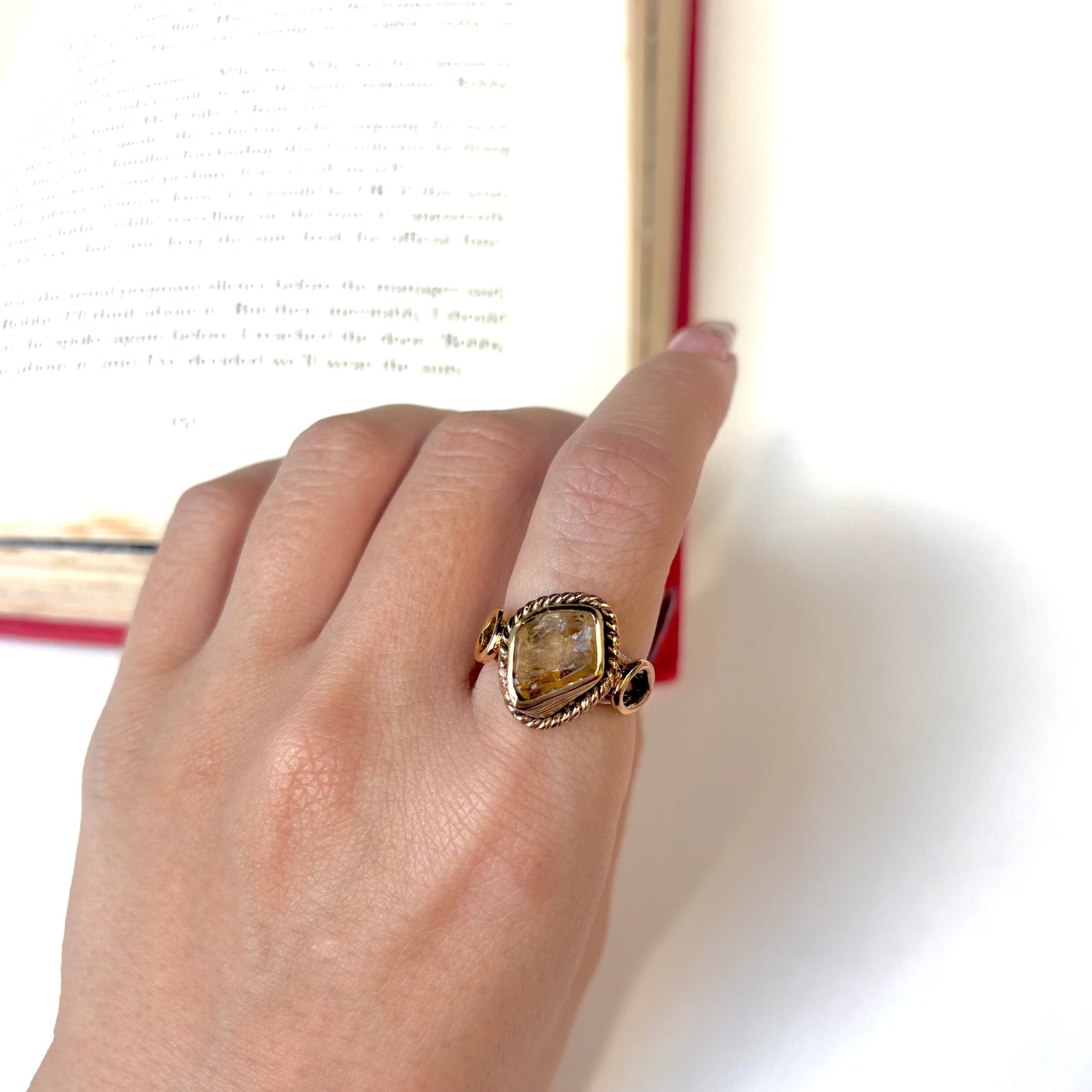 Brass rough design ring