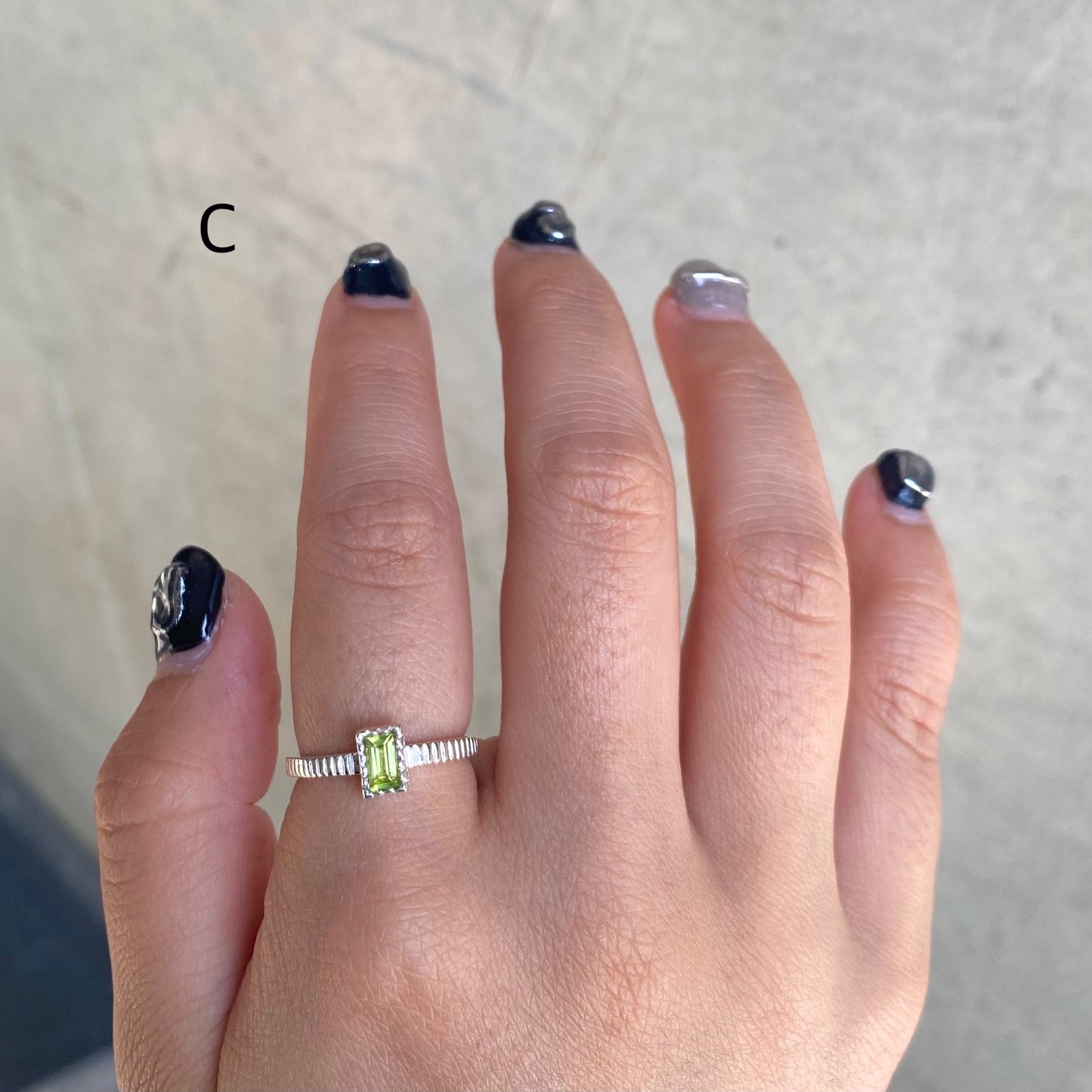 Silver925 petit ring〈green〉