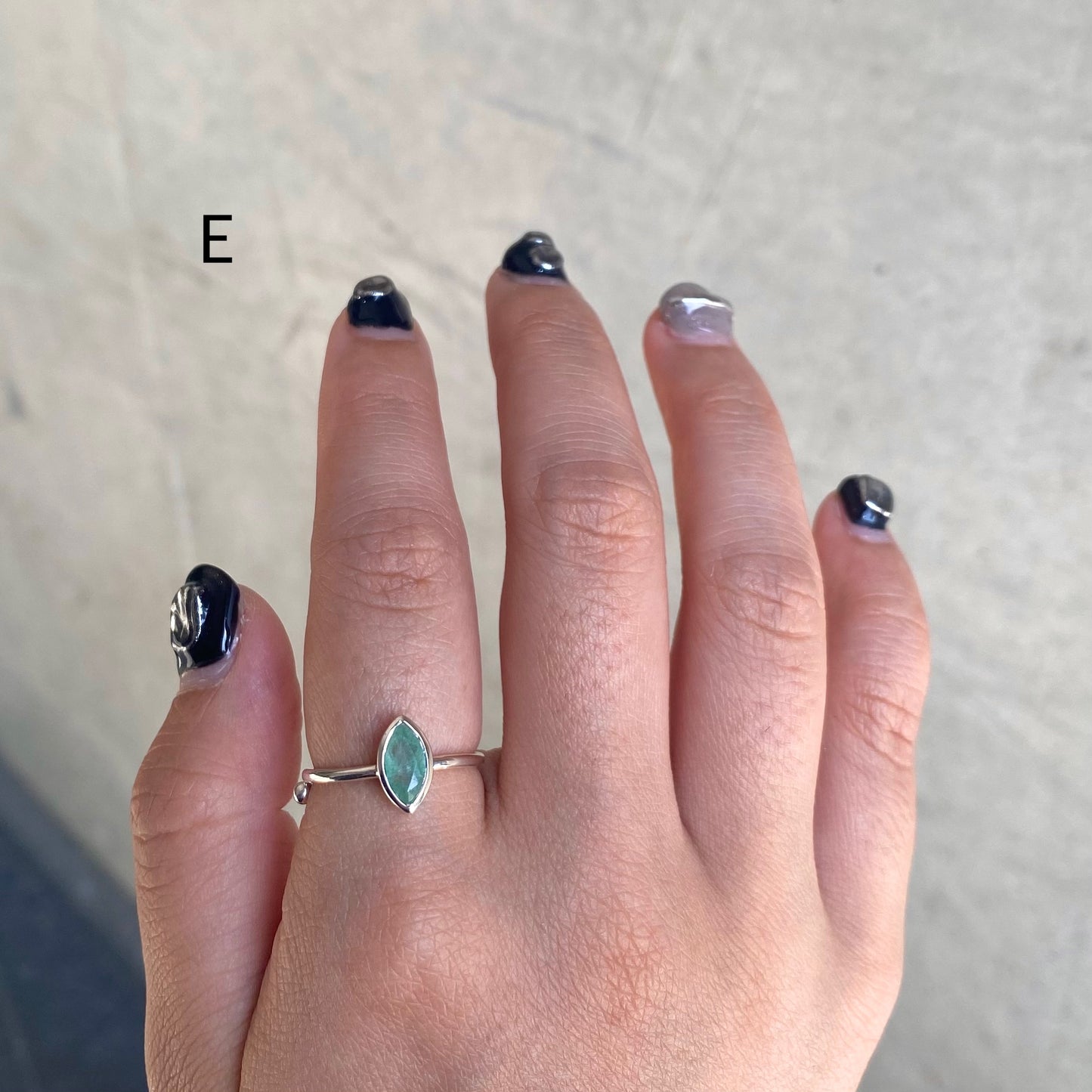 Silver925 petit ring〈green〉