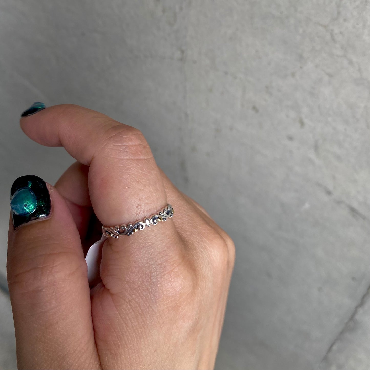 【poco】Silver925×18K plain ring 2