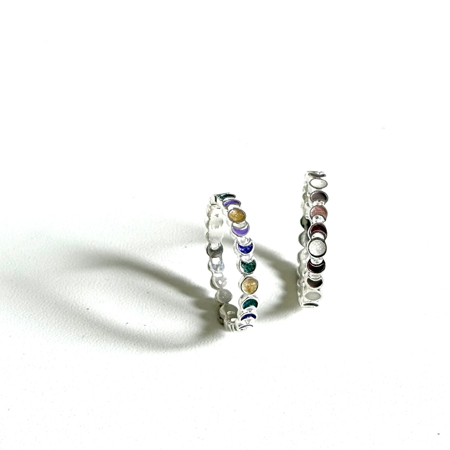 Moon enamel ring