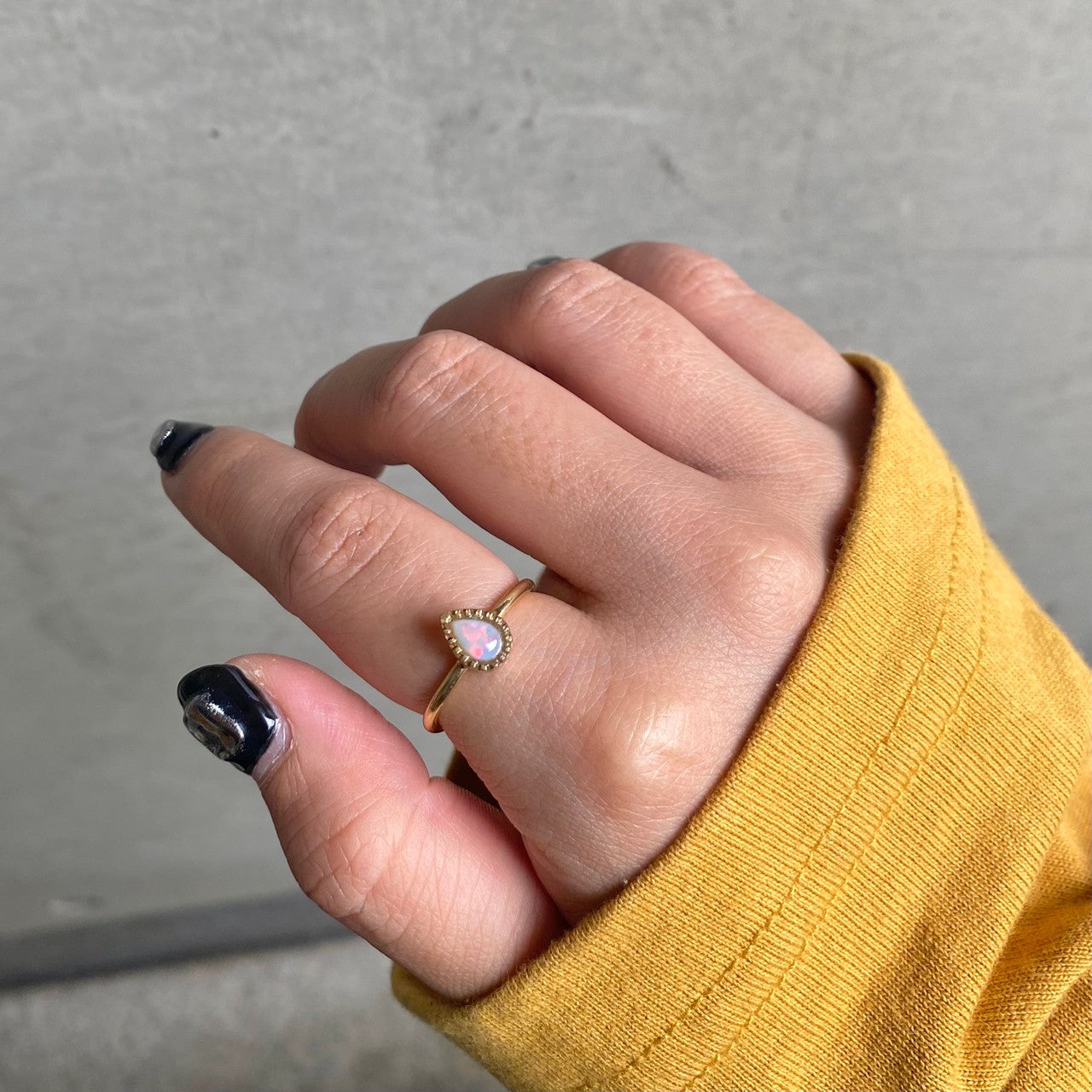 Brass petit ring〈white〉
