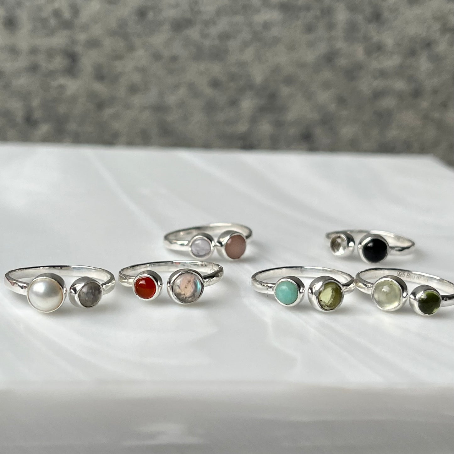 Silver925 2stone ring 19