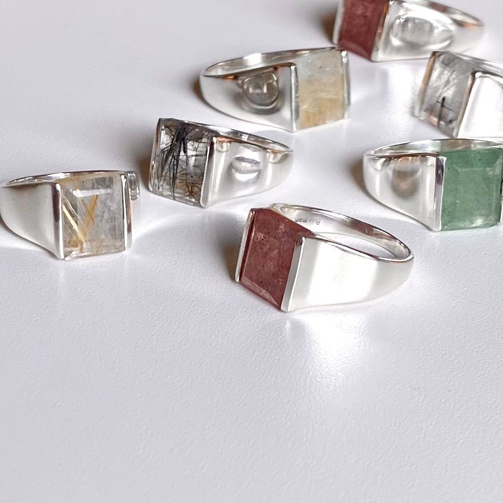 Silver925 square ring 7