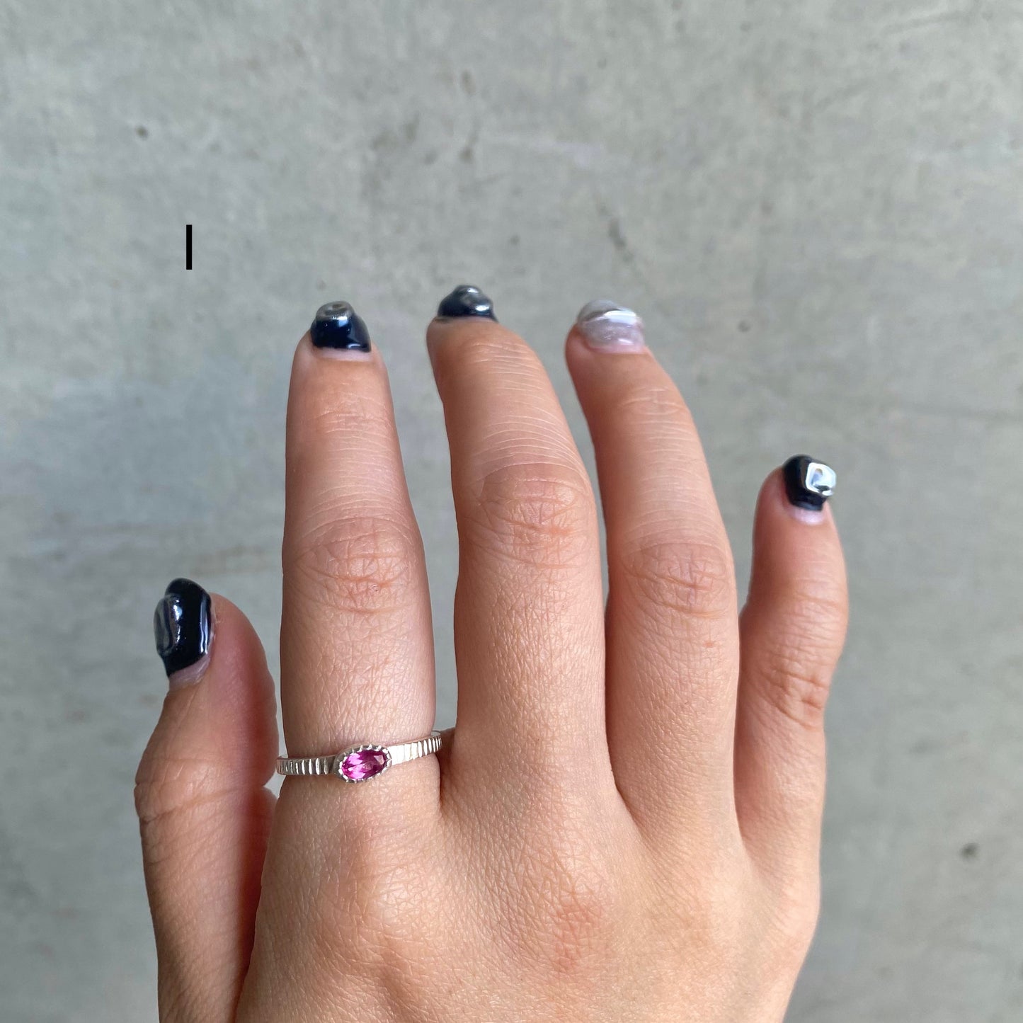 Silver925 petit ring〈pink〉