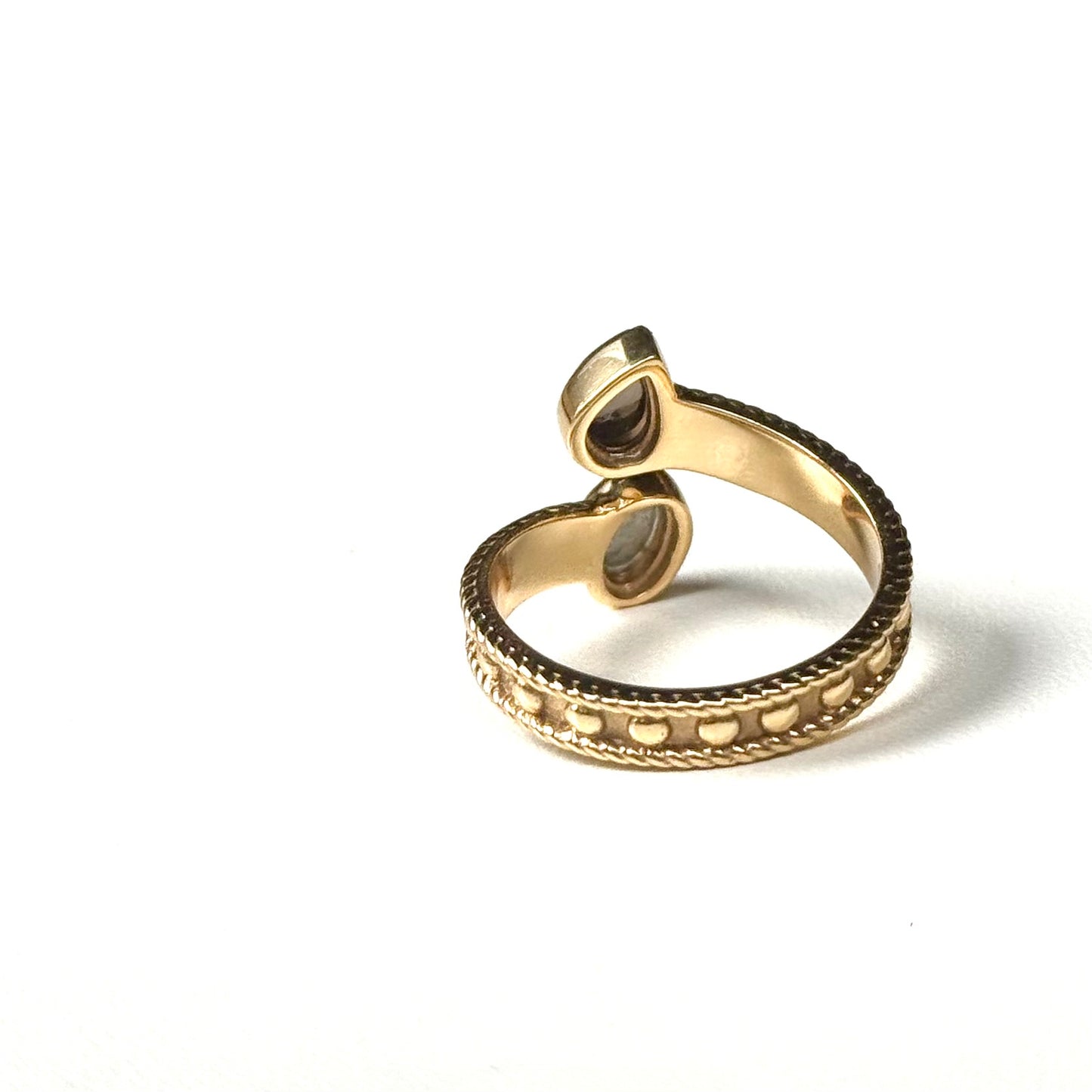 Brass 2stone ring 13