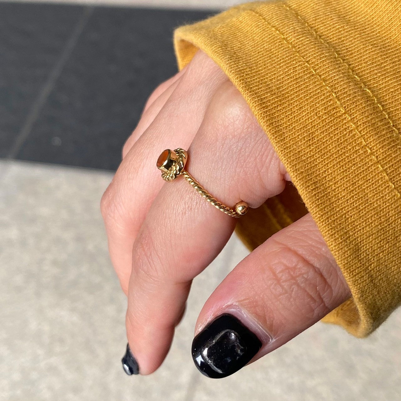 Brass petit ring〈orange〉