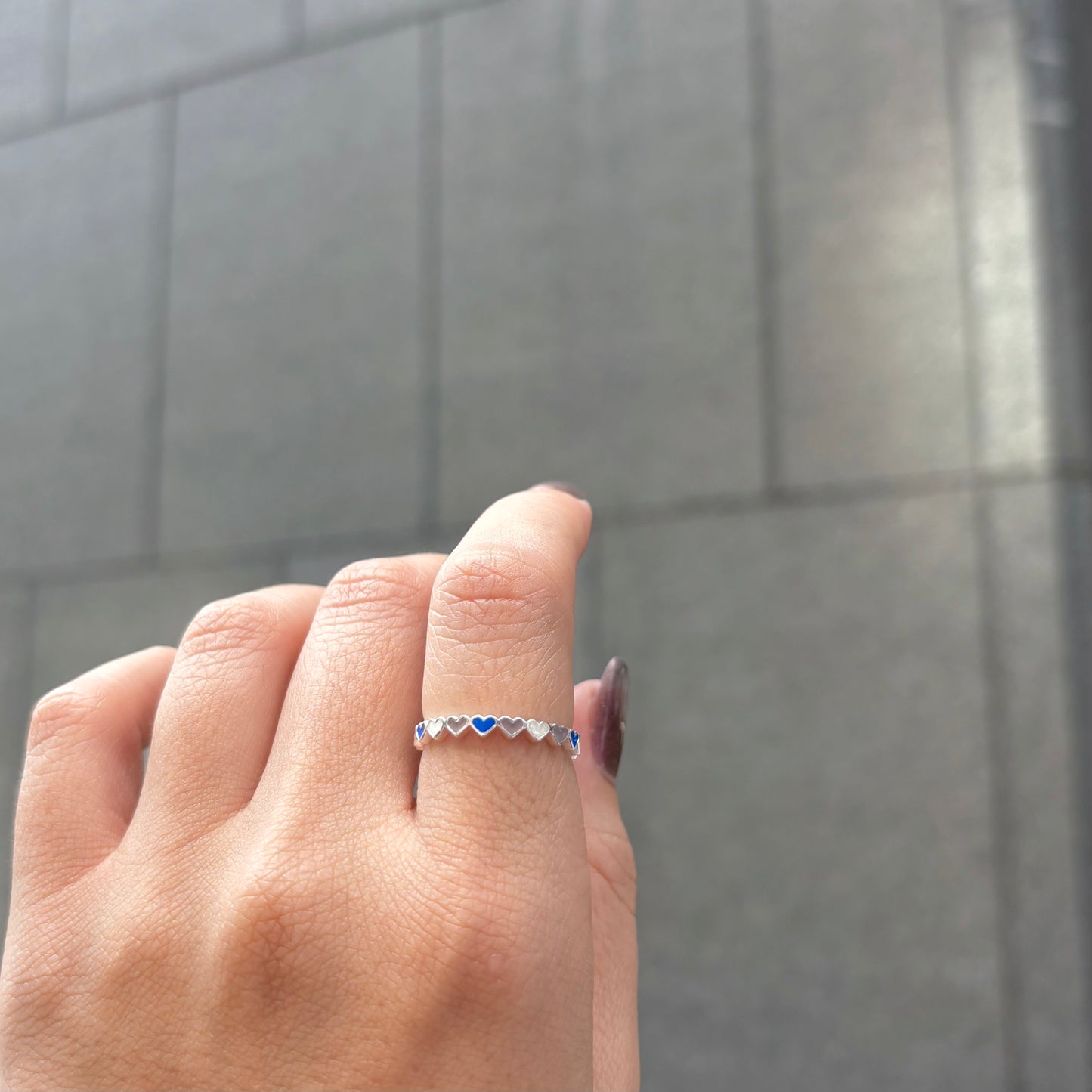Heart enamel ring 4