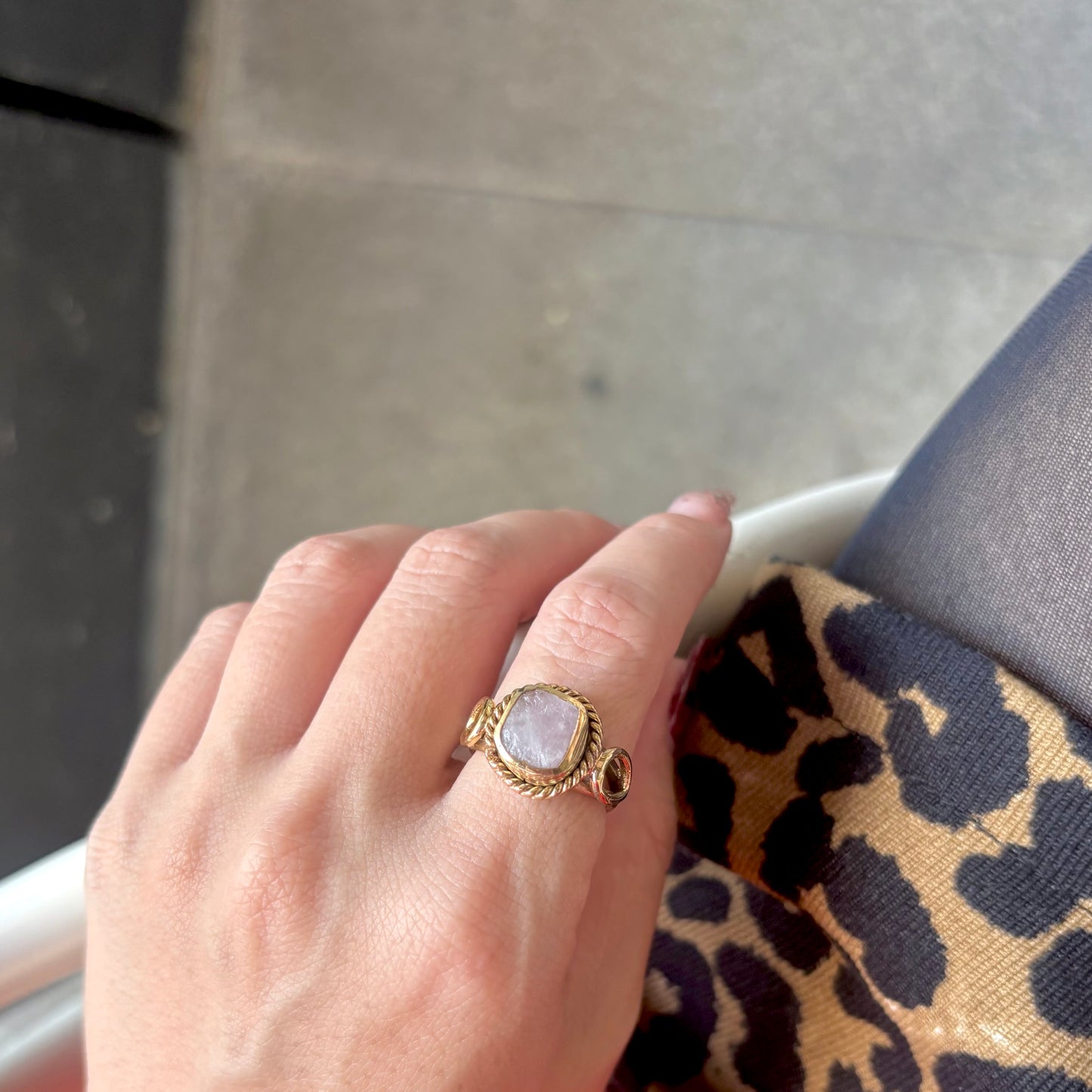 Brass rough design ring