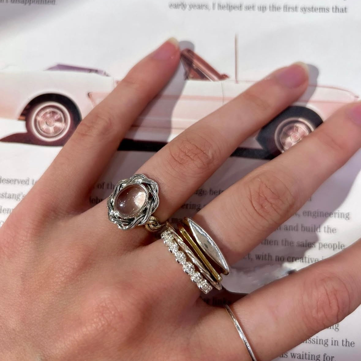 Silver925 design ring 75