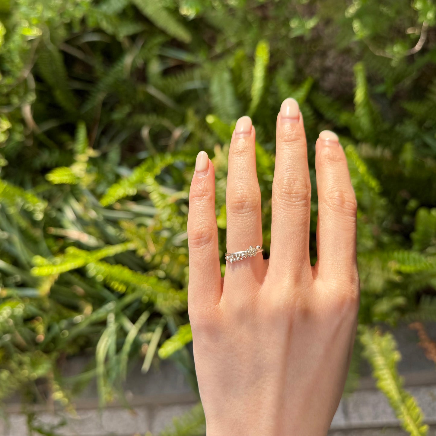 Flower plain ring 8