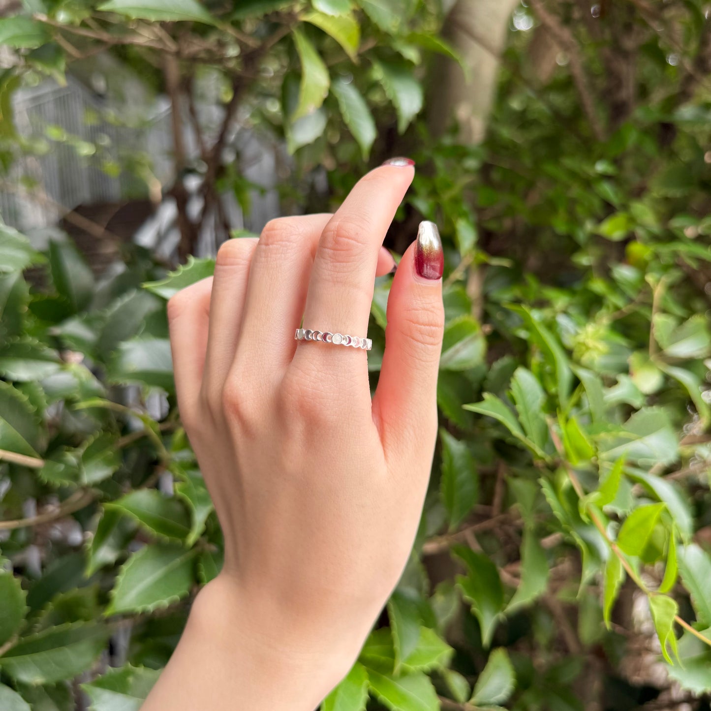 Moon enamel ring