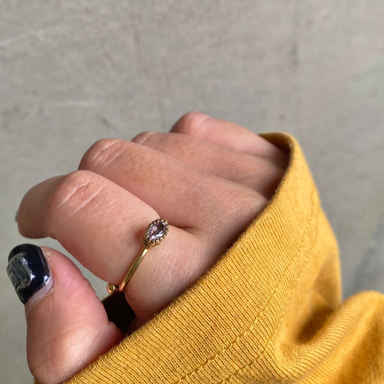 Brass petit ring〈purple〉