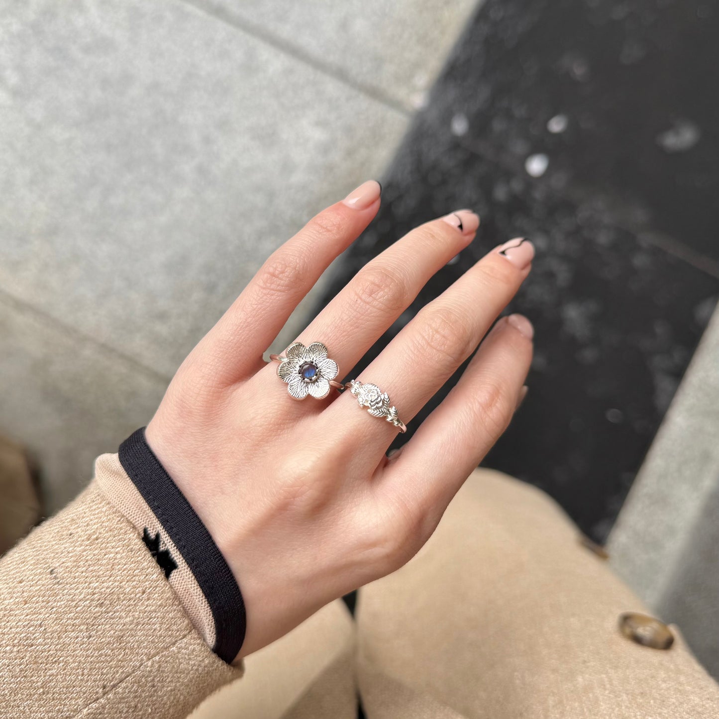 Flower design ring 7