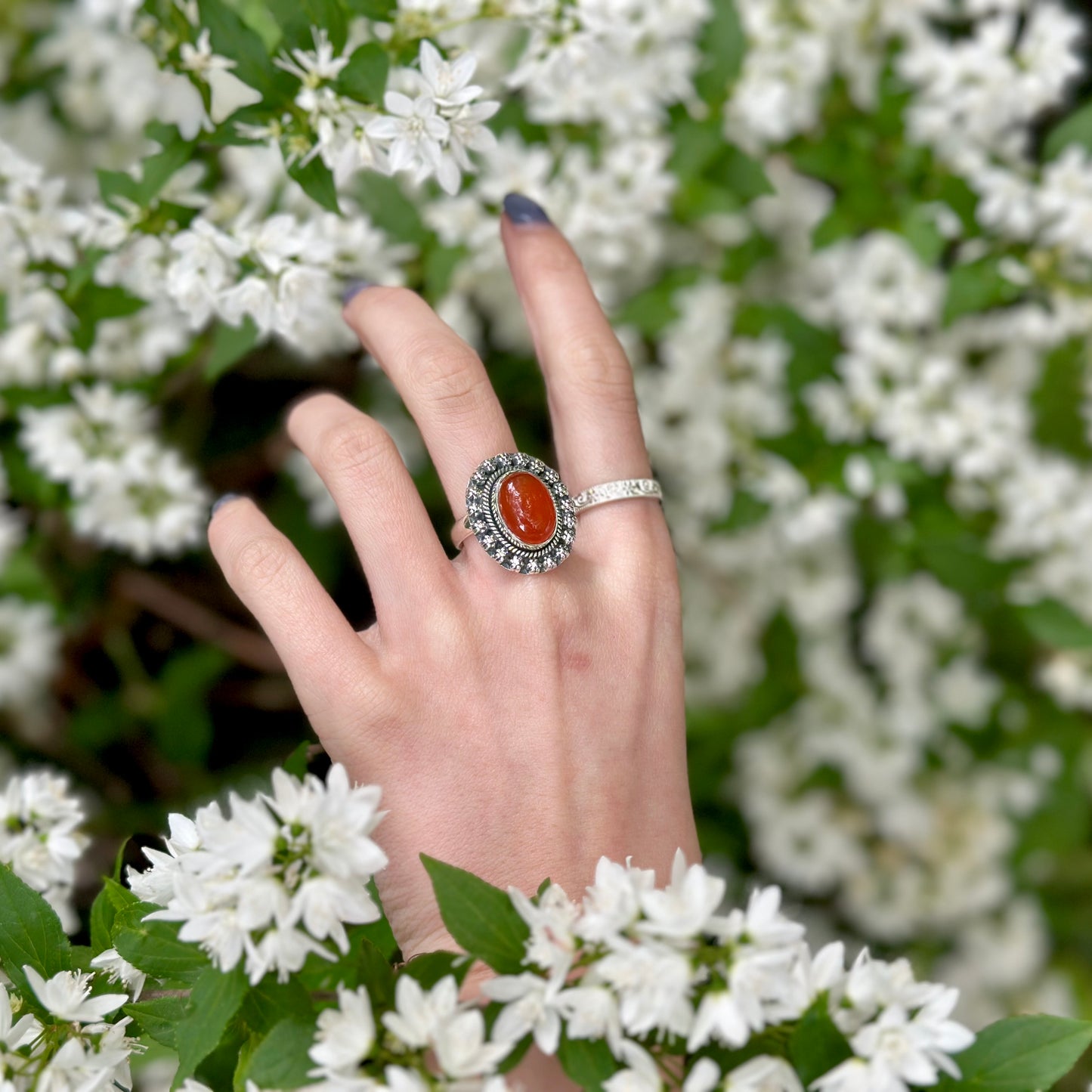 Flower design ring 13