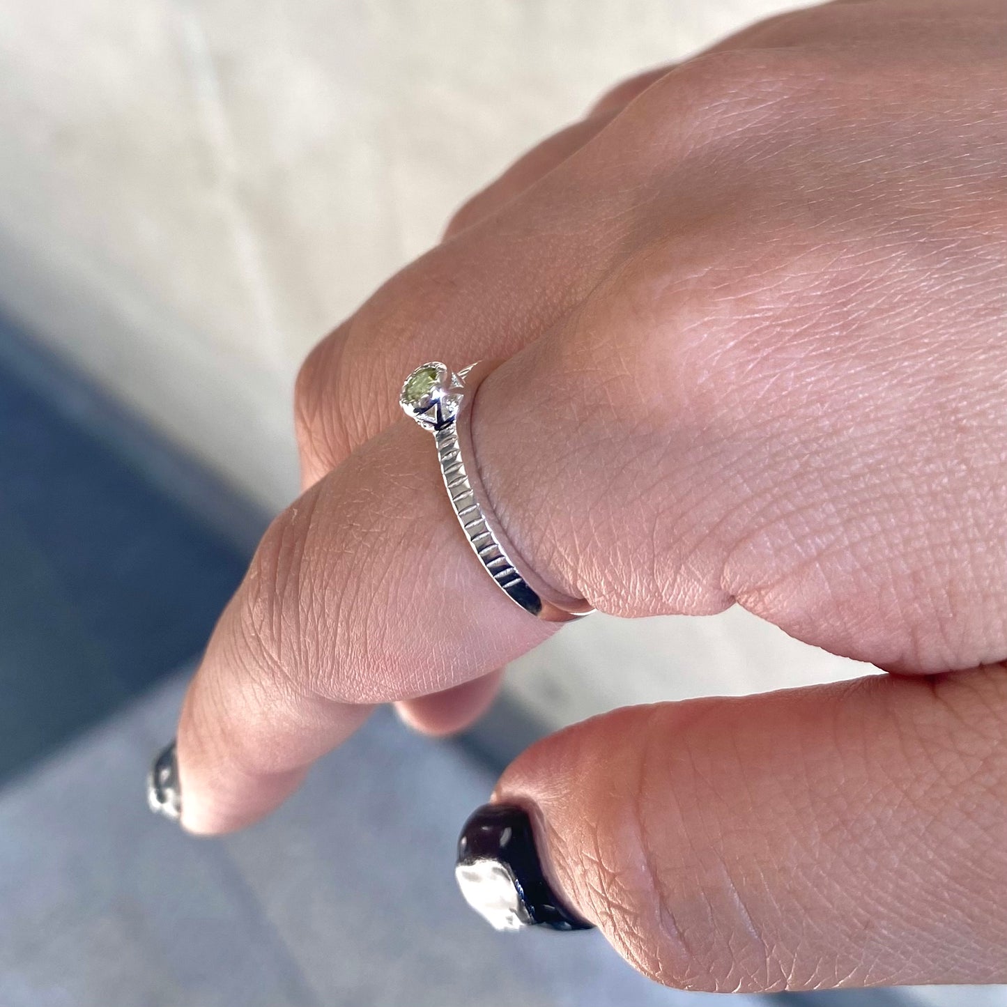 Silver925 petit ring〈green〉