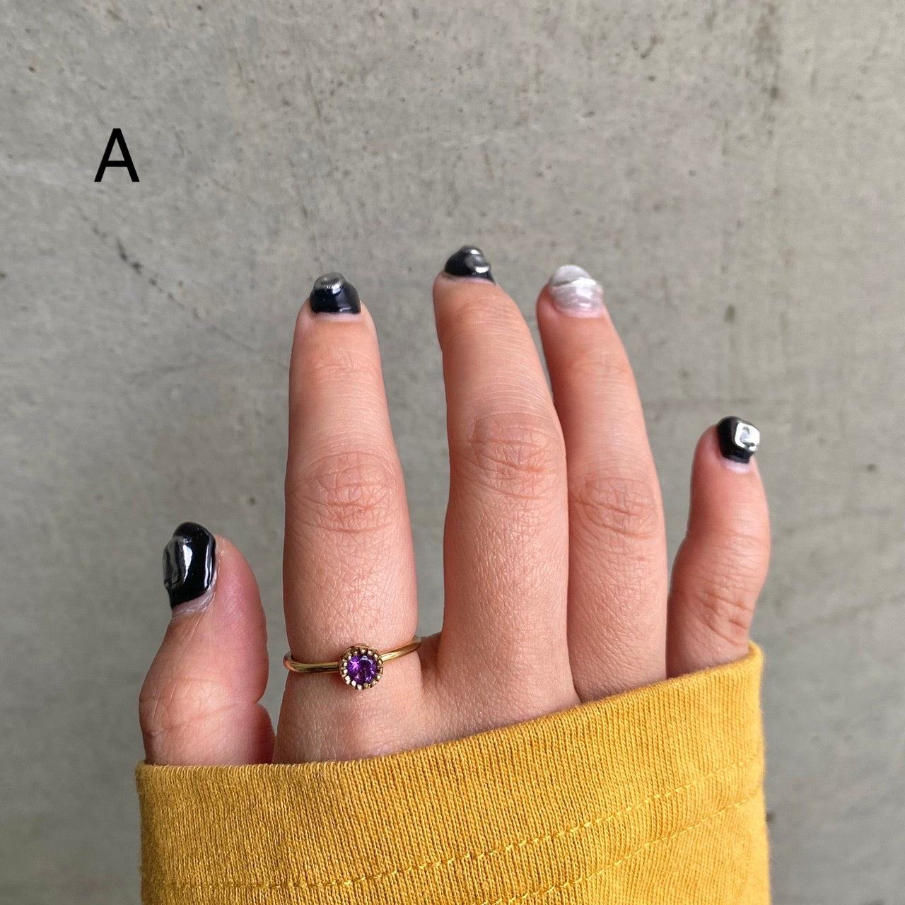 Brass petit ring〈purple〉