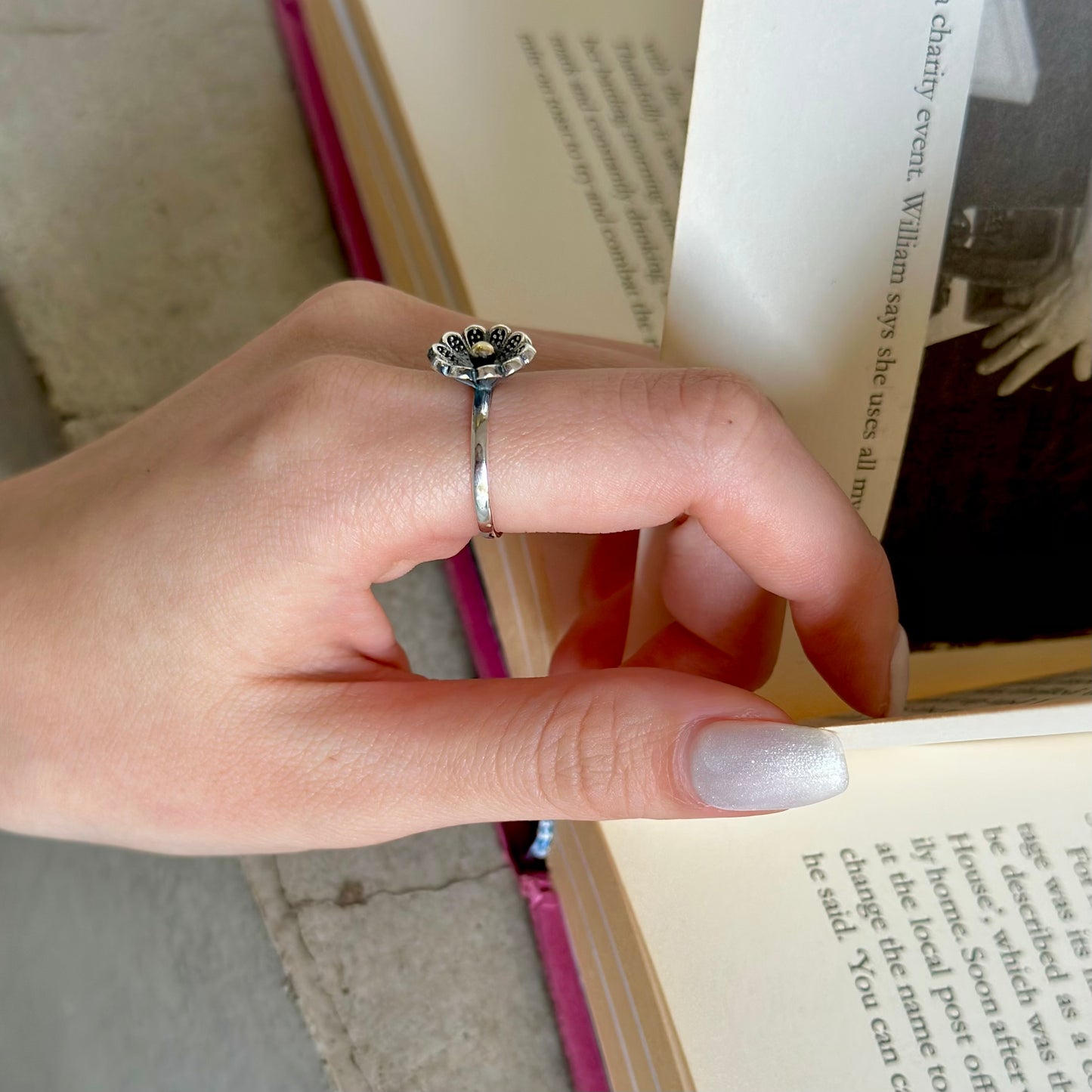 Flower plain ring 2