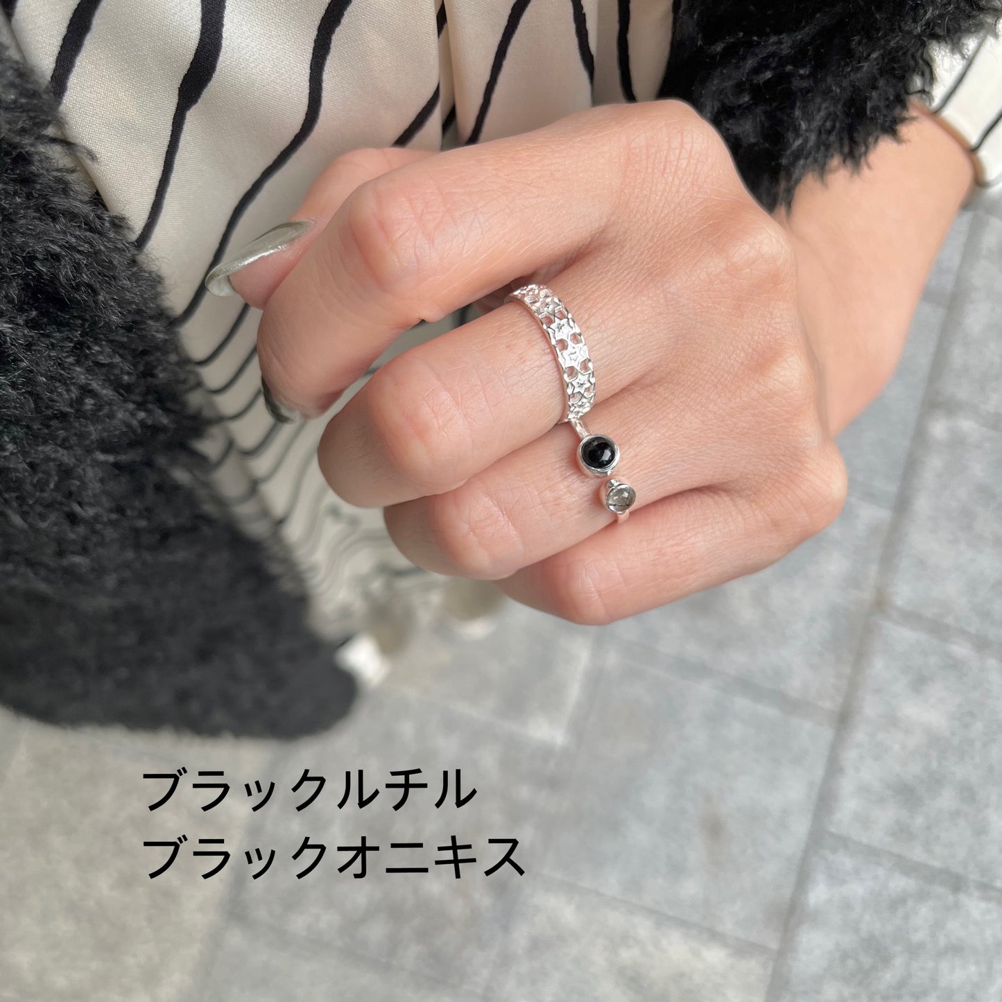 Silver925 2stone ring 19