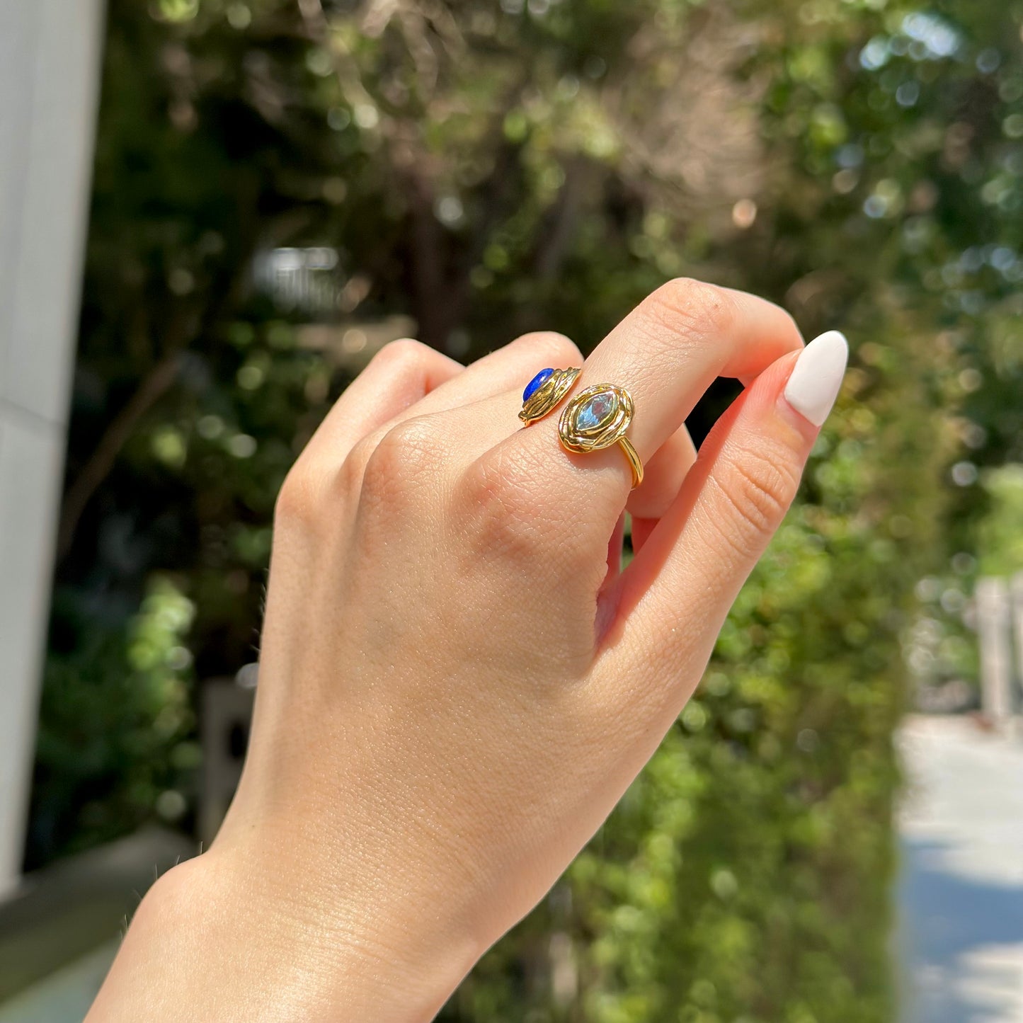 Brass 2stone ring 1