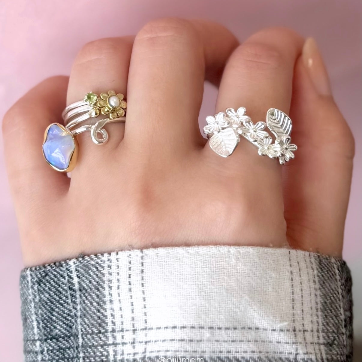 Flower plain ring 28