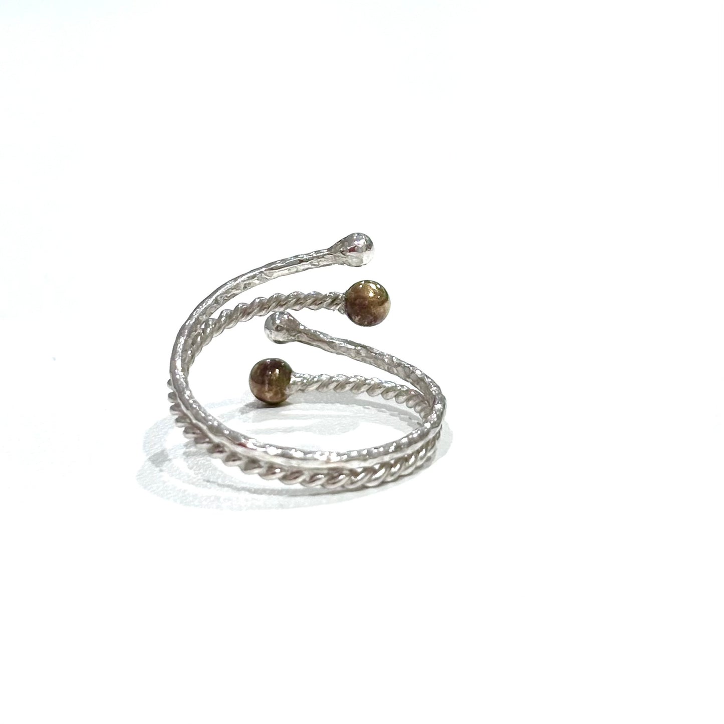 Silver925×Brass plain ring〈Ball〉25