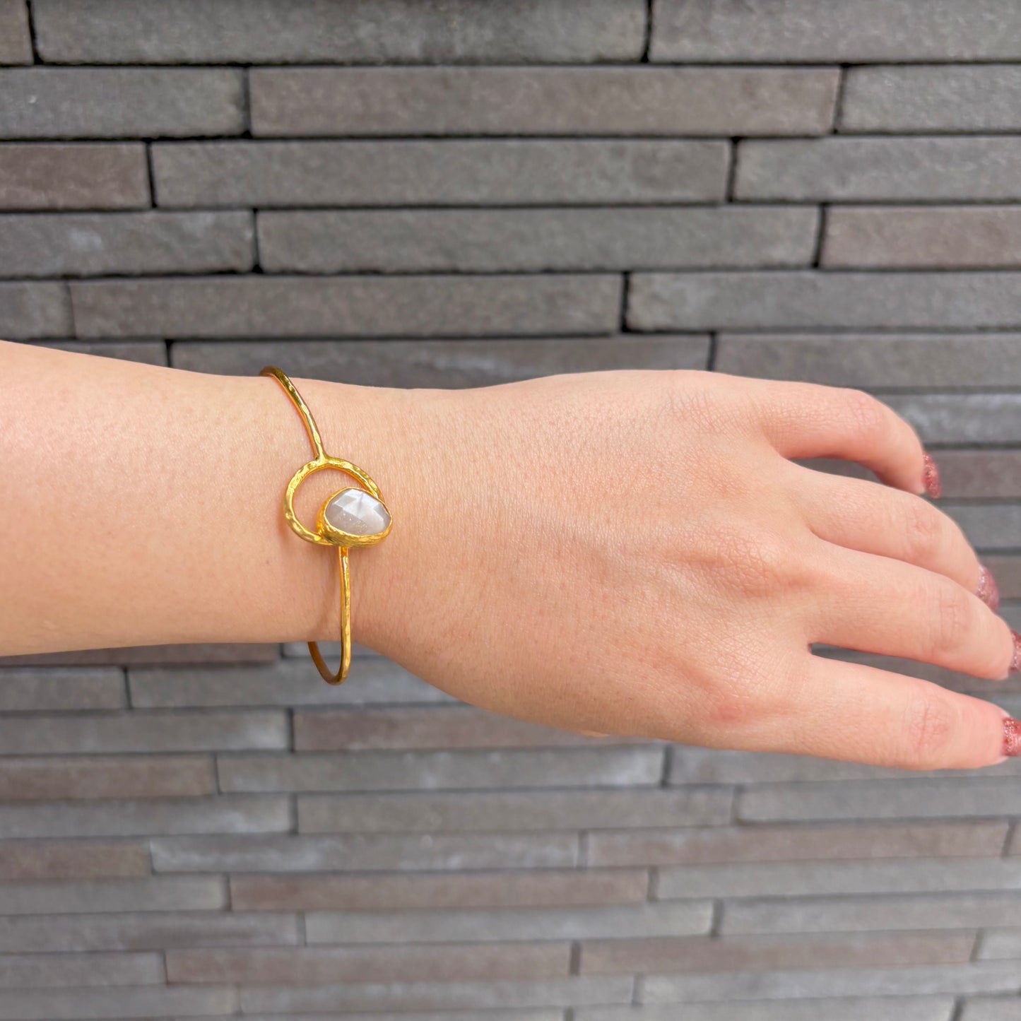 Brass 1stone bangle 2