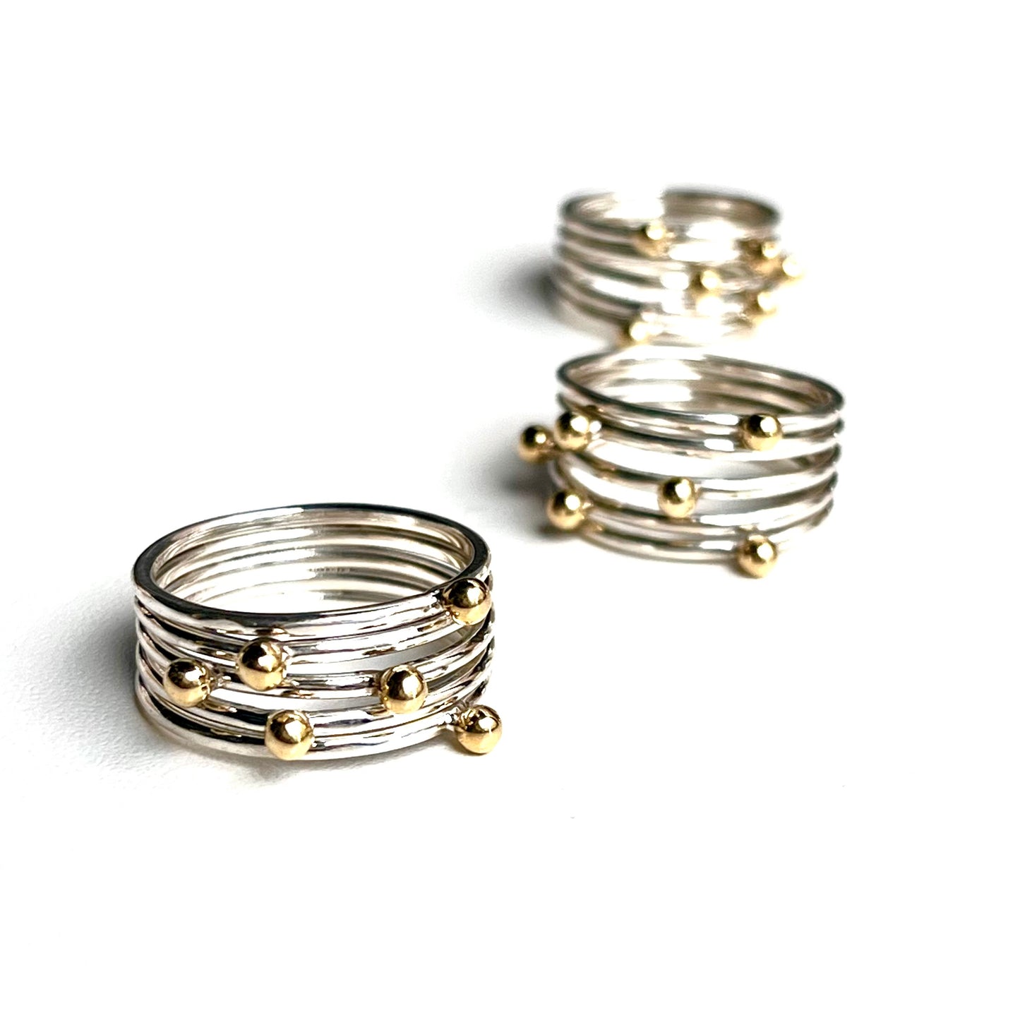 Silver925×Brass plain ring 〈Ball〉4