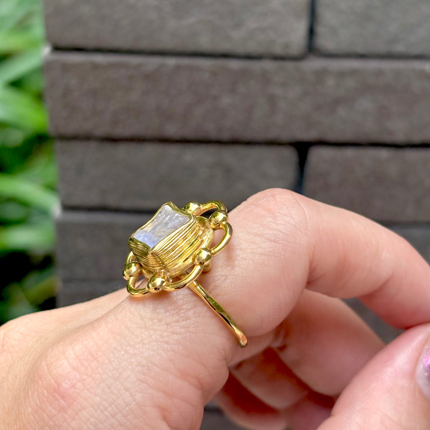 Brass flower design ring