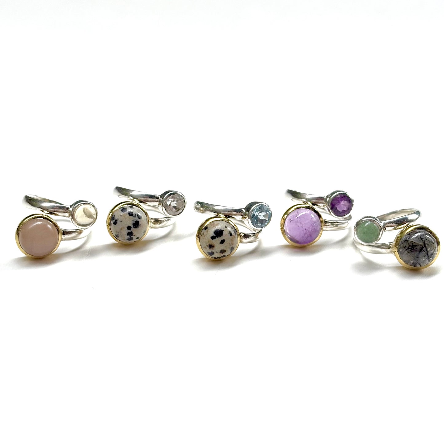 Silver925×Brass 2stone ring 22