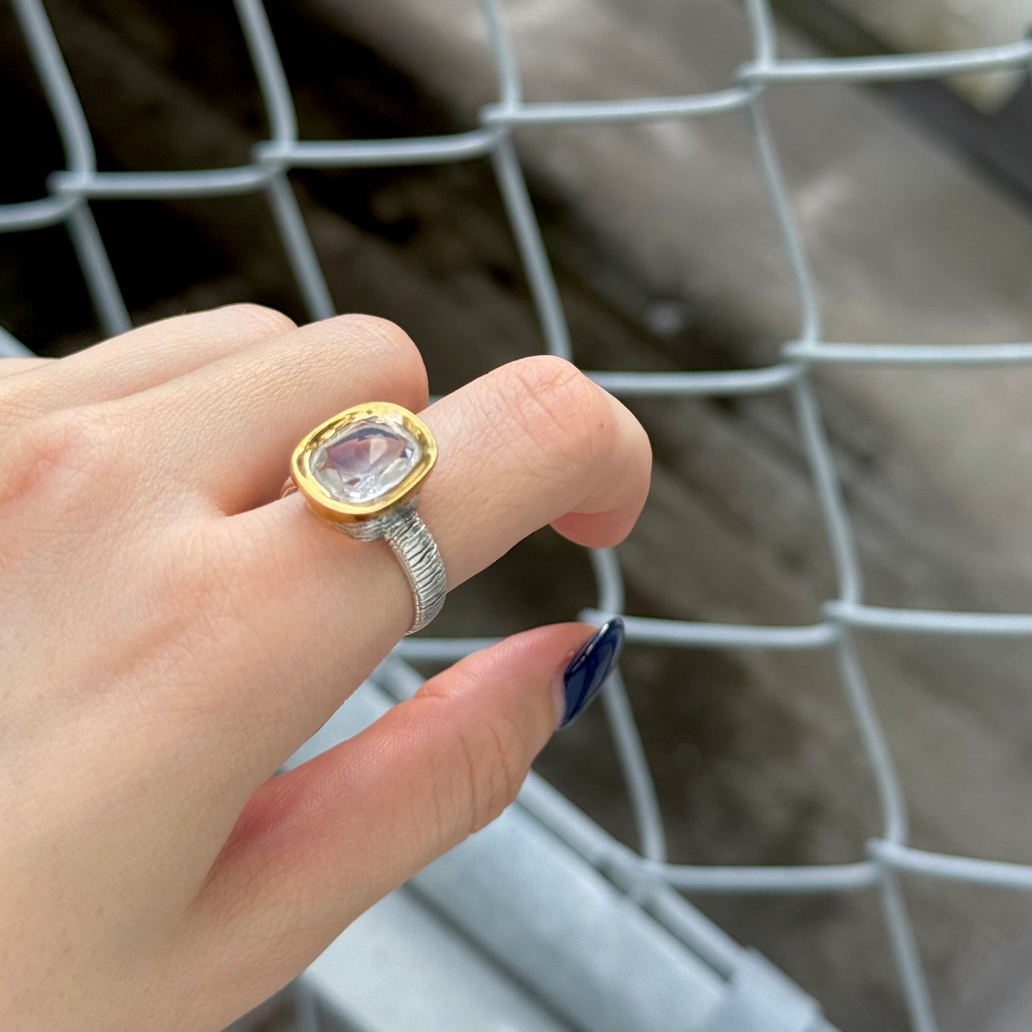 Silver925×Brass design ring 10
