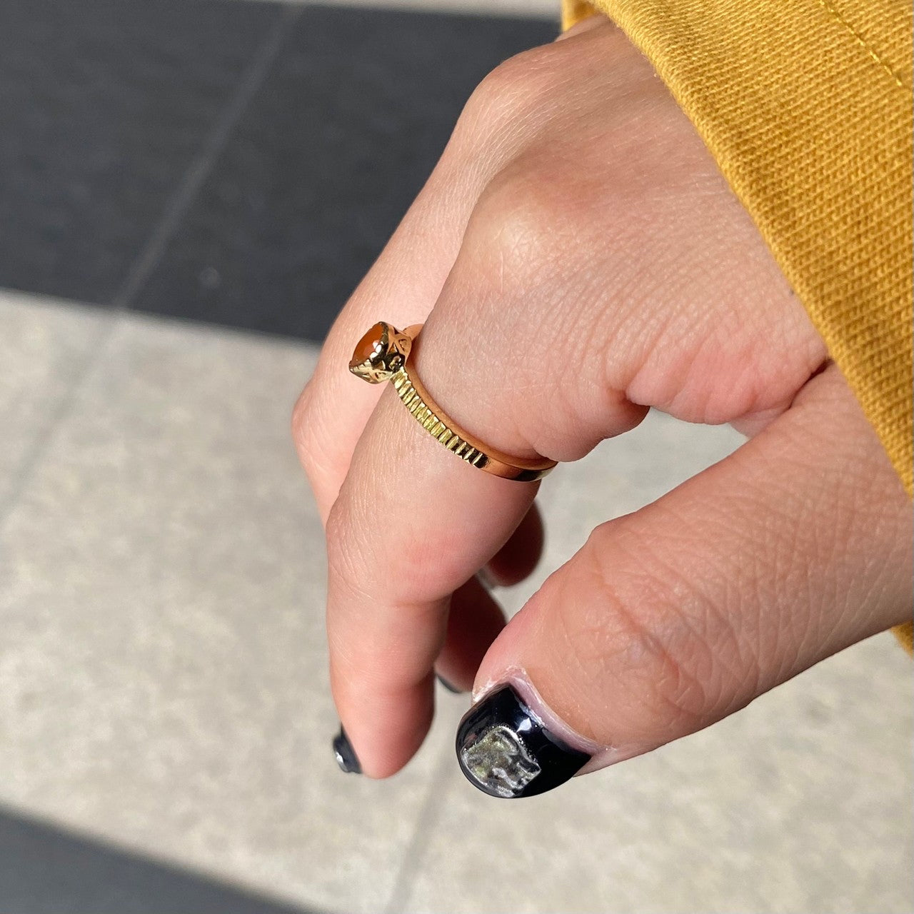 Brass petit ring〈orange〉