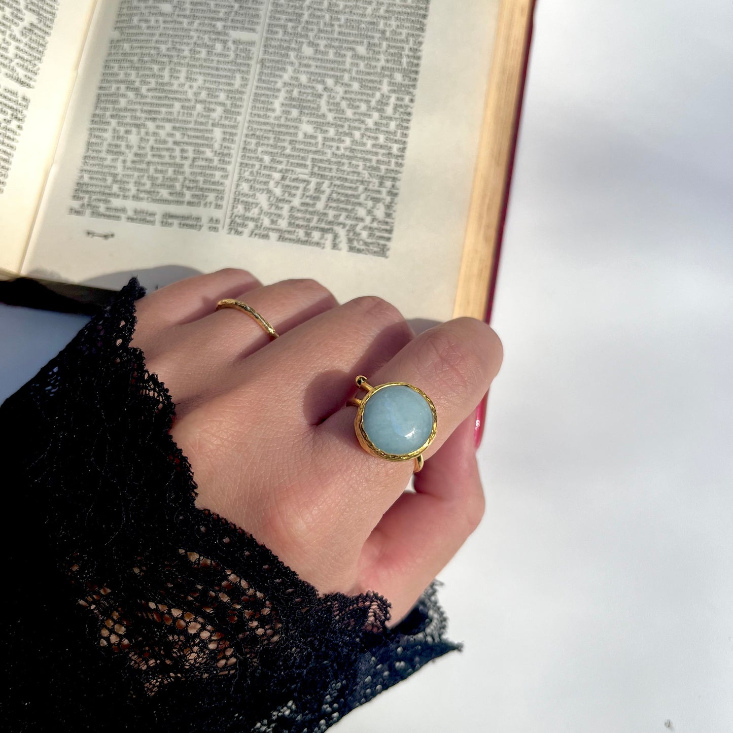 Brass 1stone ring 1