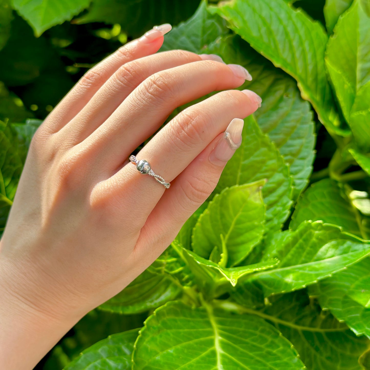 Silver925 ball plain ring 1