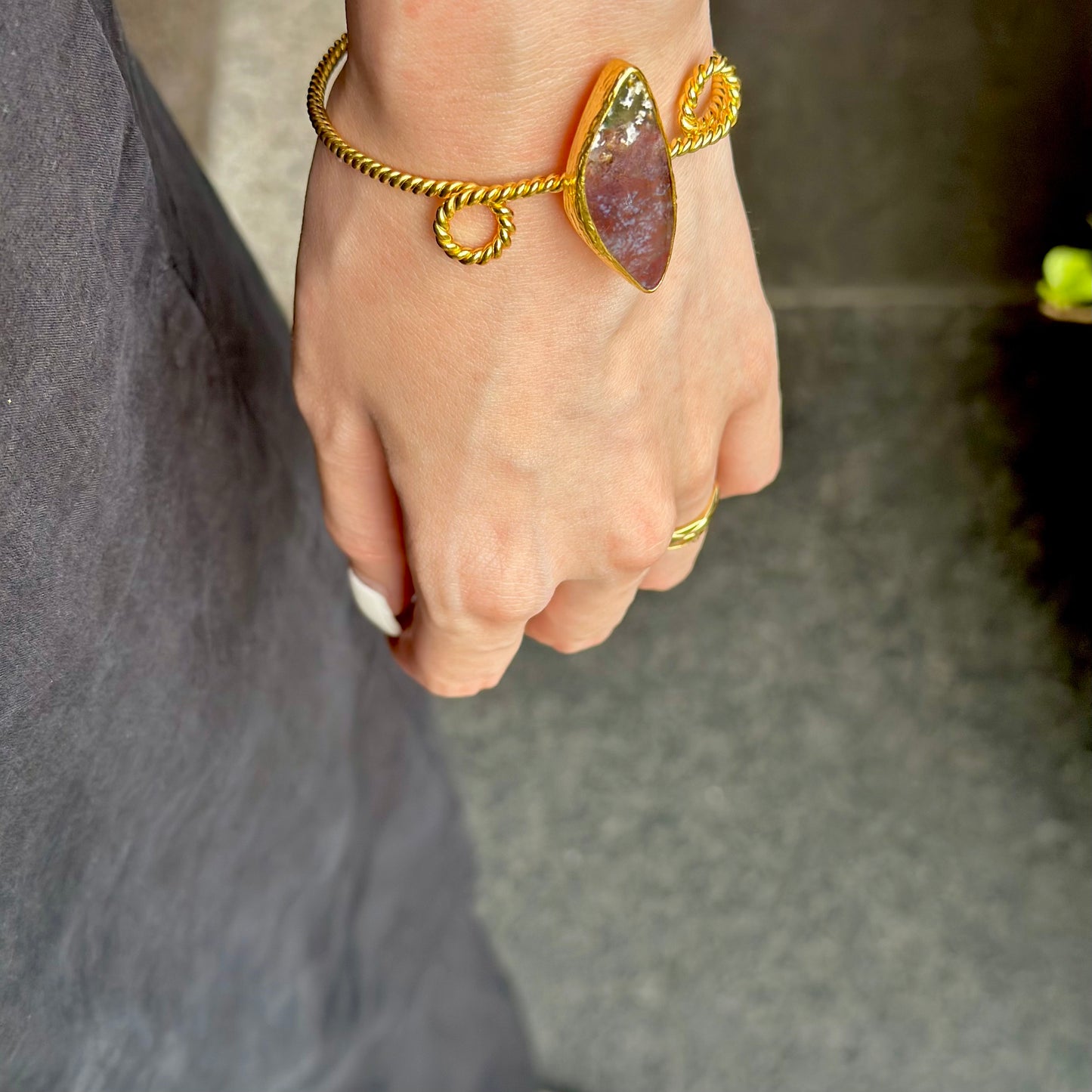 Brass twist bangle 2