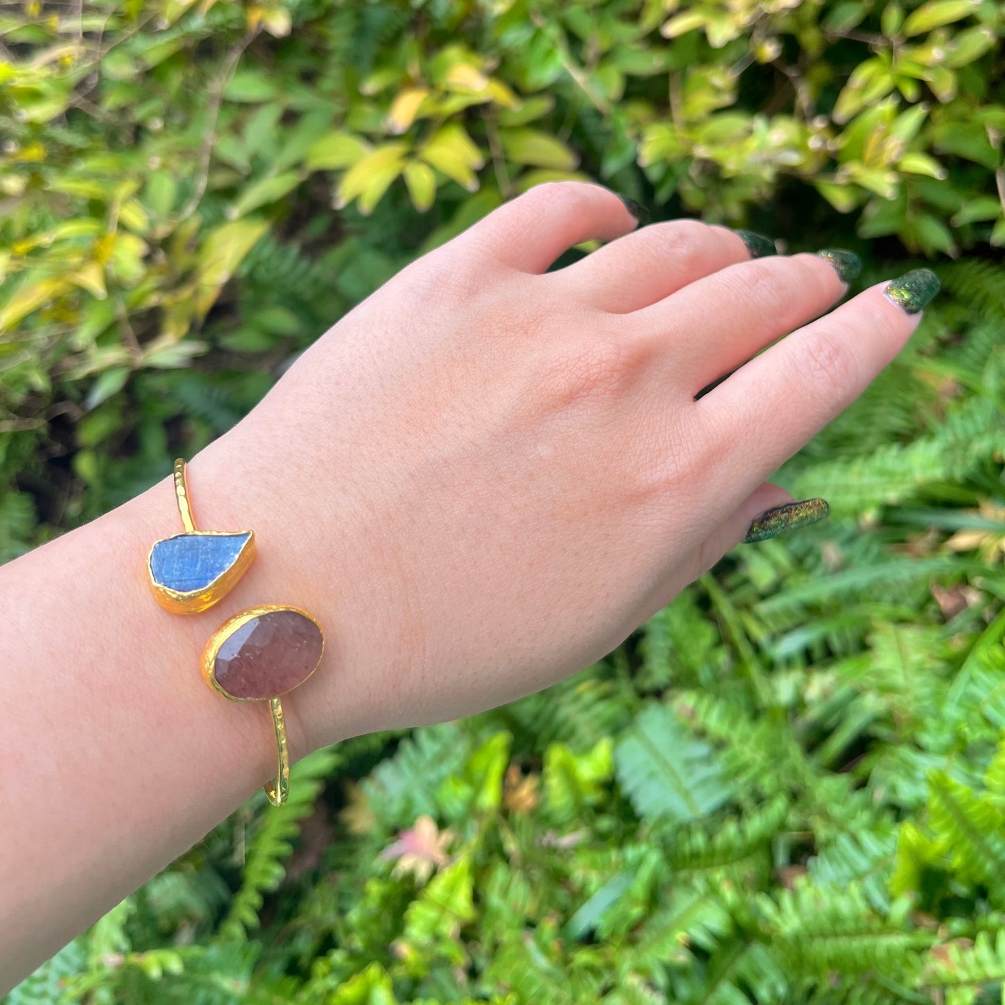 Brass 2stone bangle