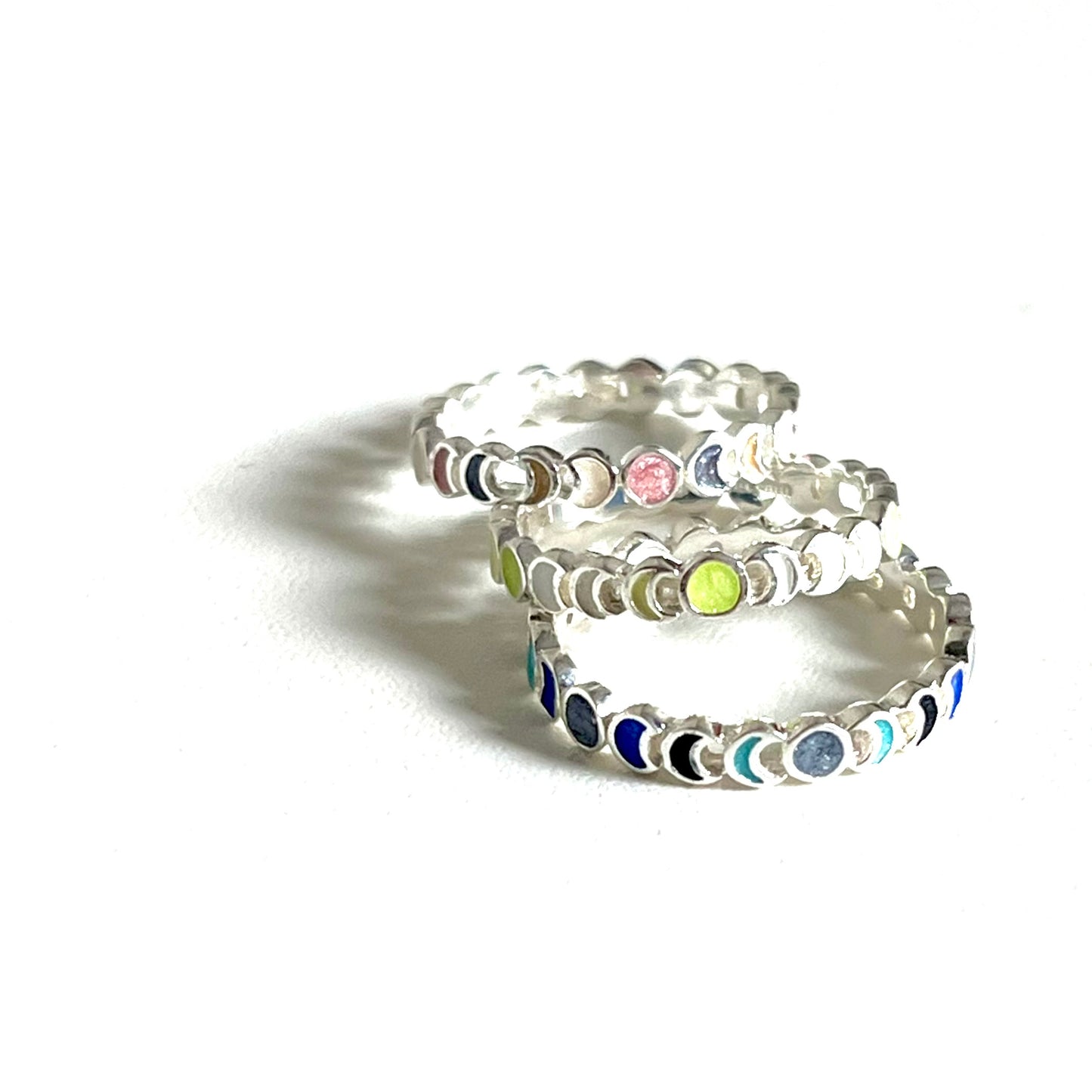 Moon enamel ring
