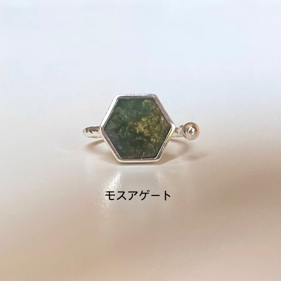 Silver925 Hexagon fork ring