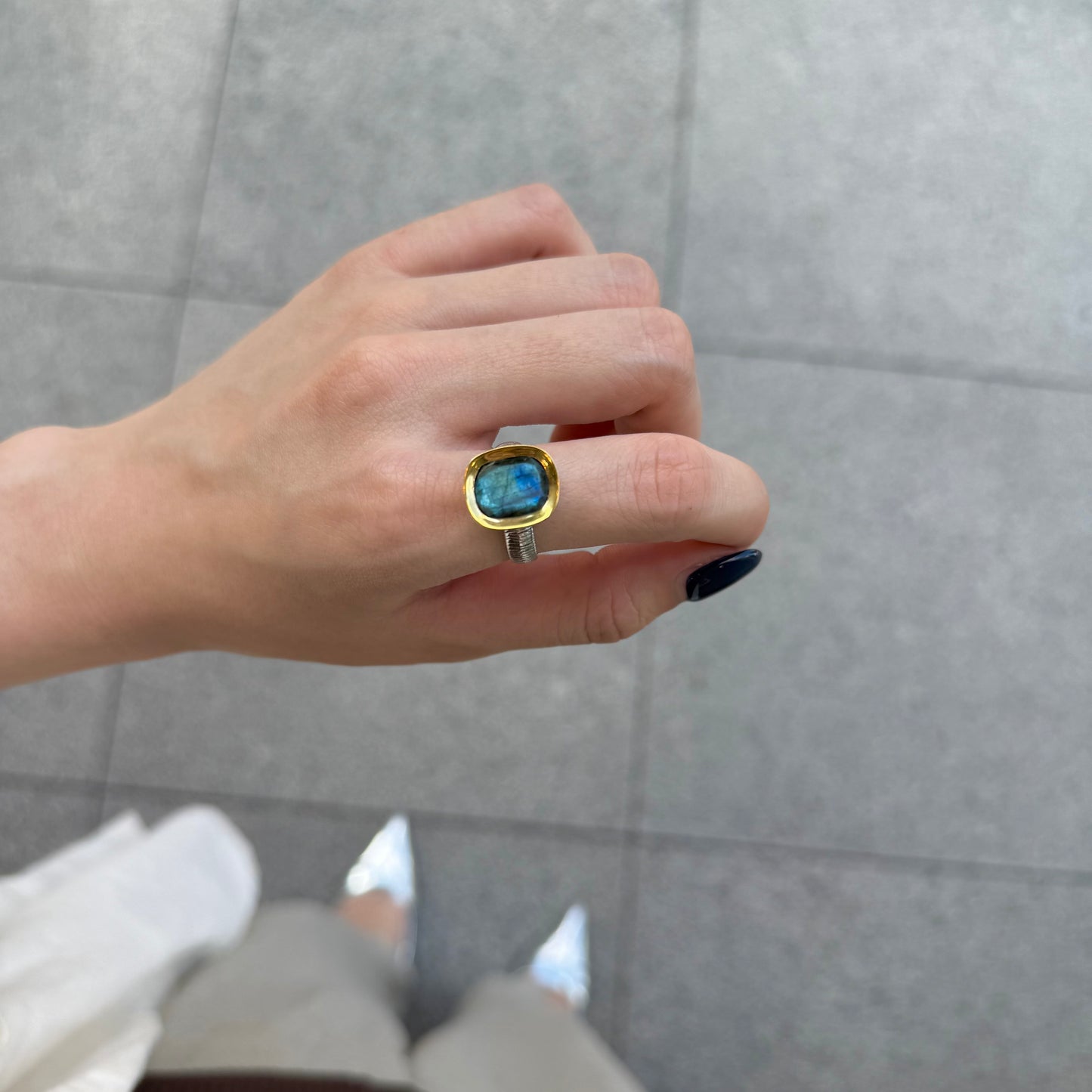 Silver925×Brass design ring 10