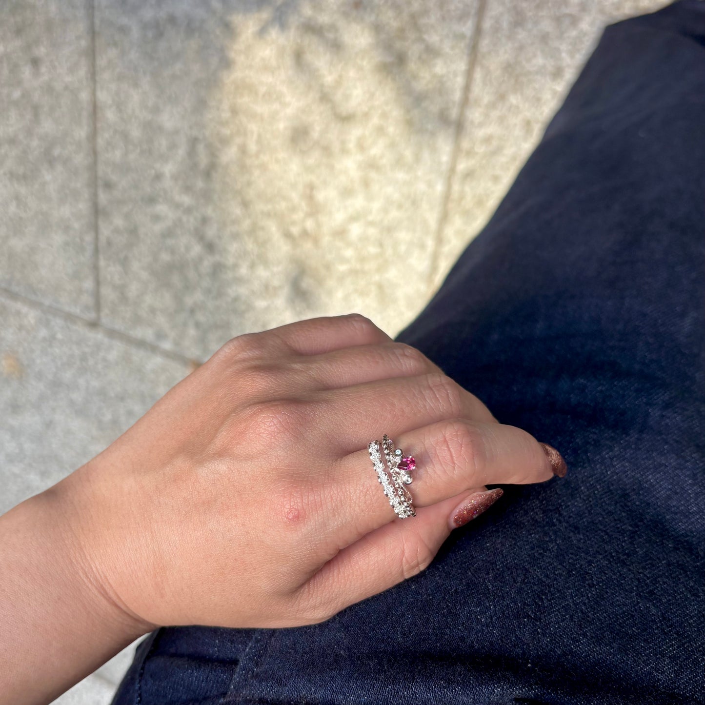 【Biju mam poco】Tiara ring -Rhodolite Garnet-