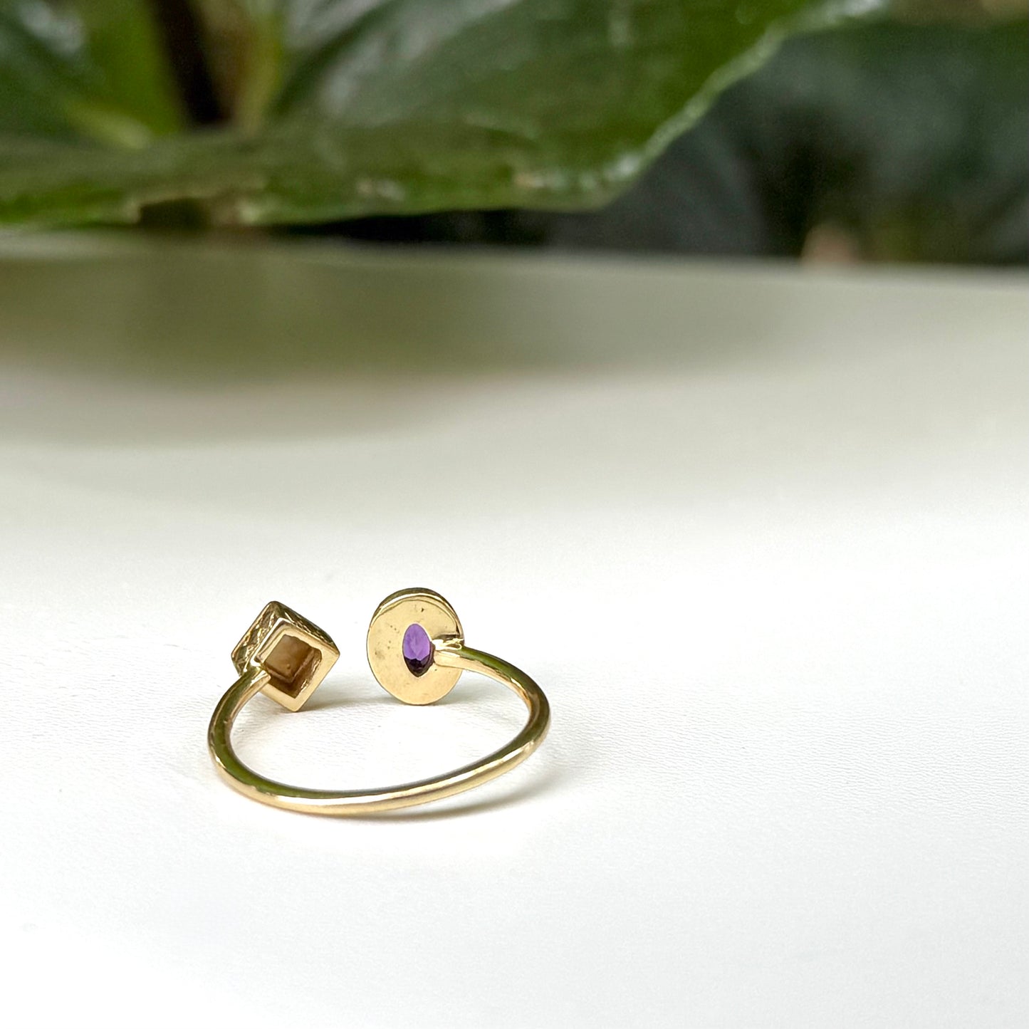 Brass 2stone ring 10