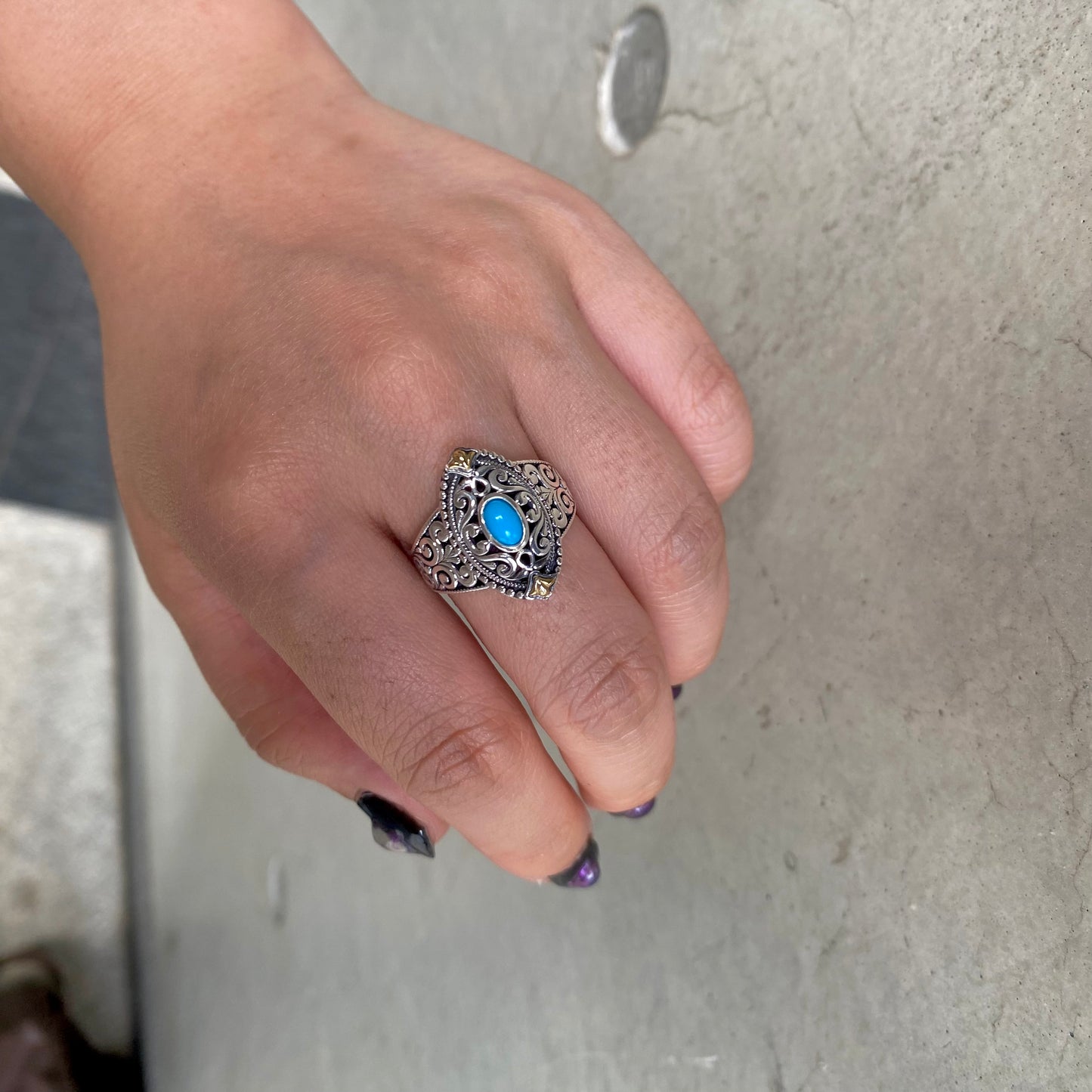 【poco】Turquoise design ring 5