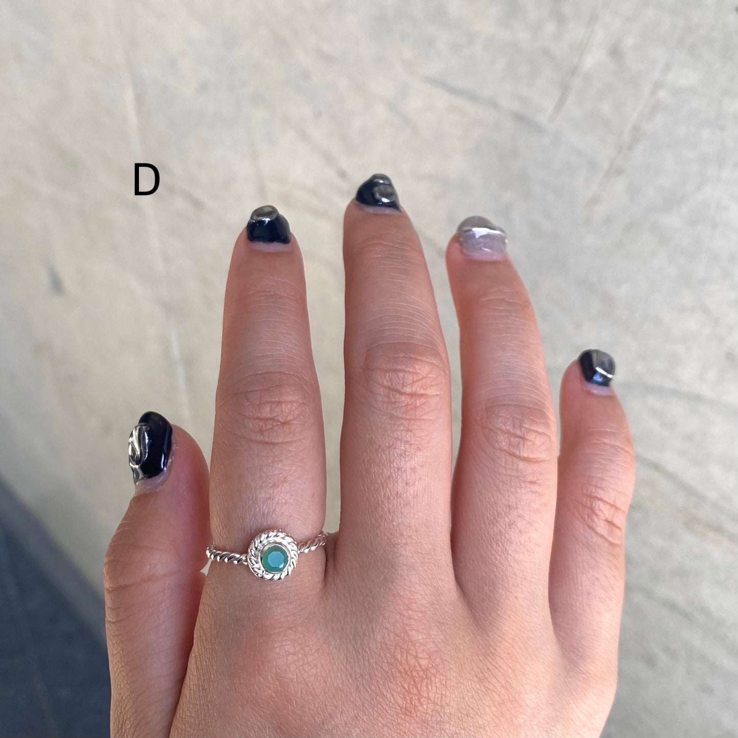 Silver925 petit ring〈green〉