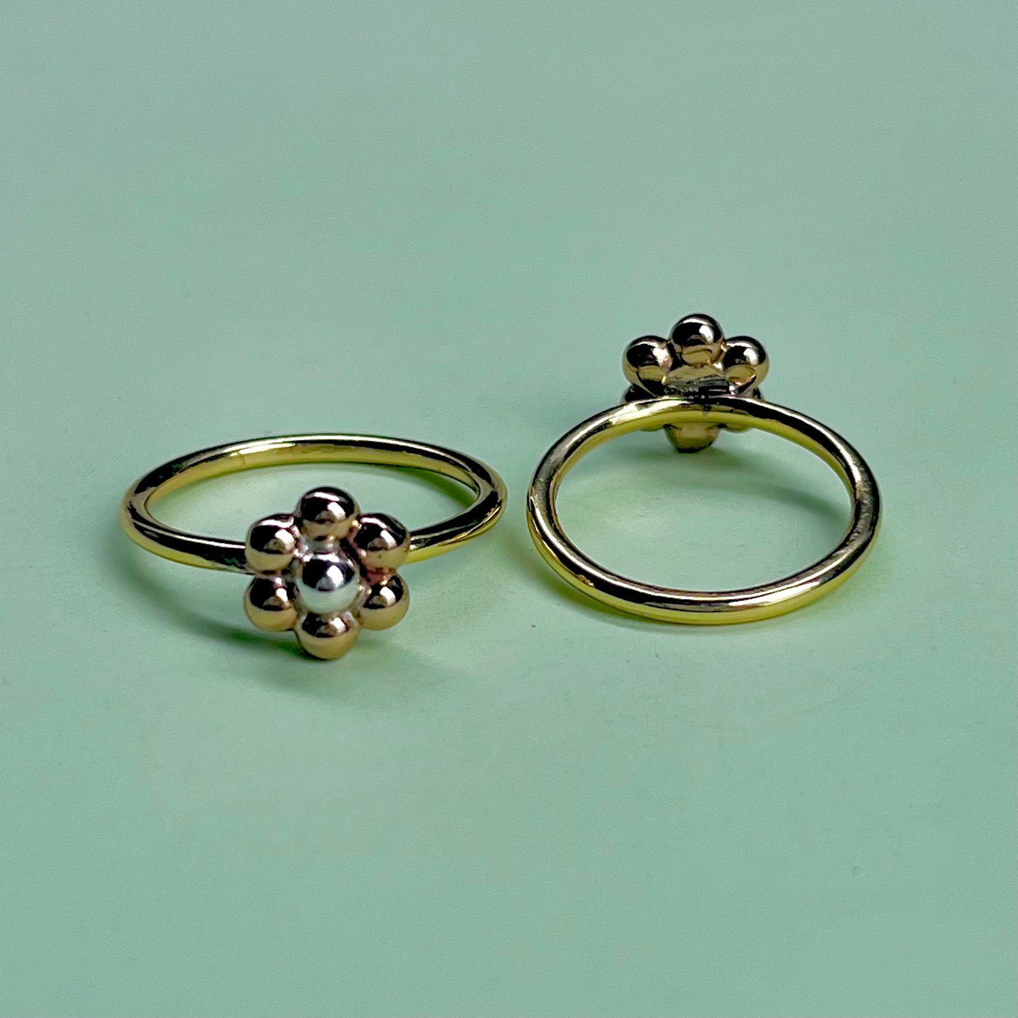 Flower plain ring 10