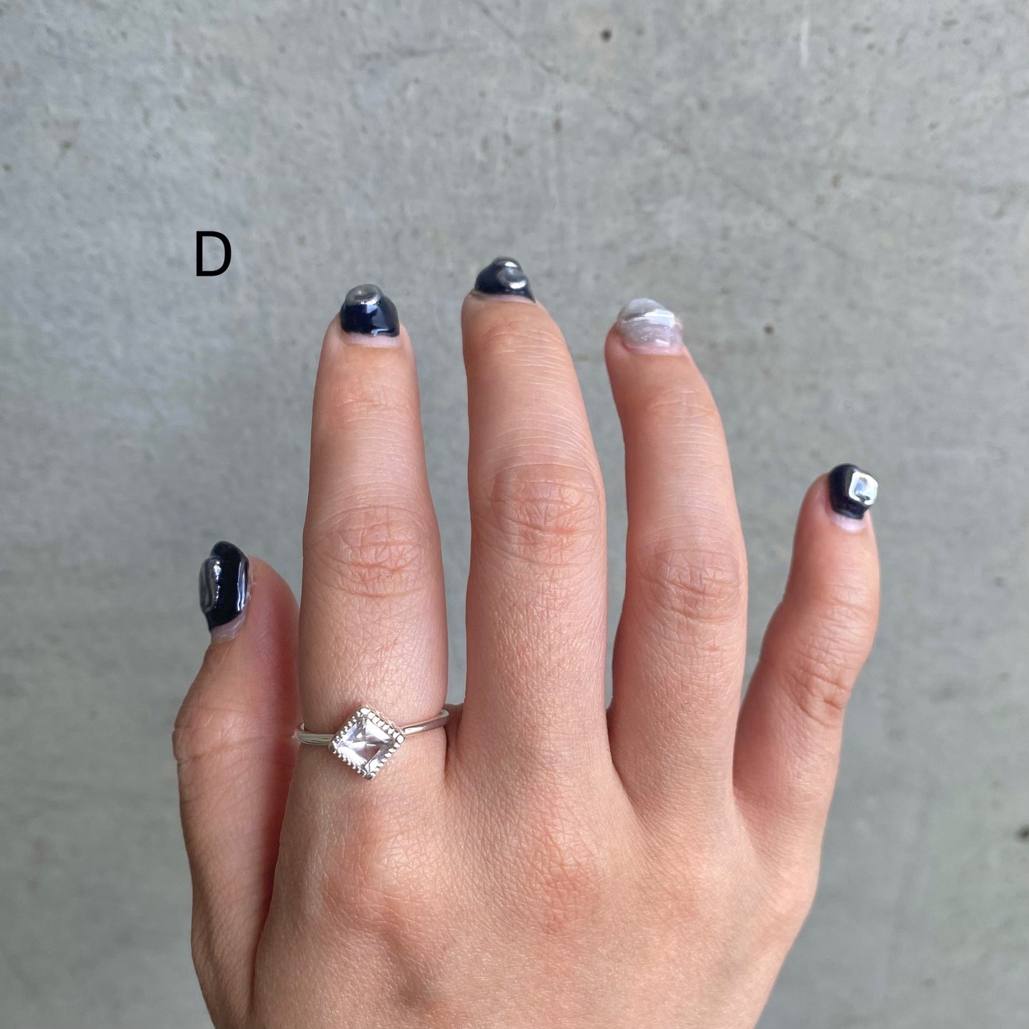 Silver925 petit ring〈white/clear〉