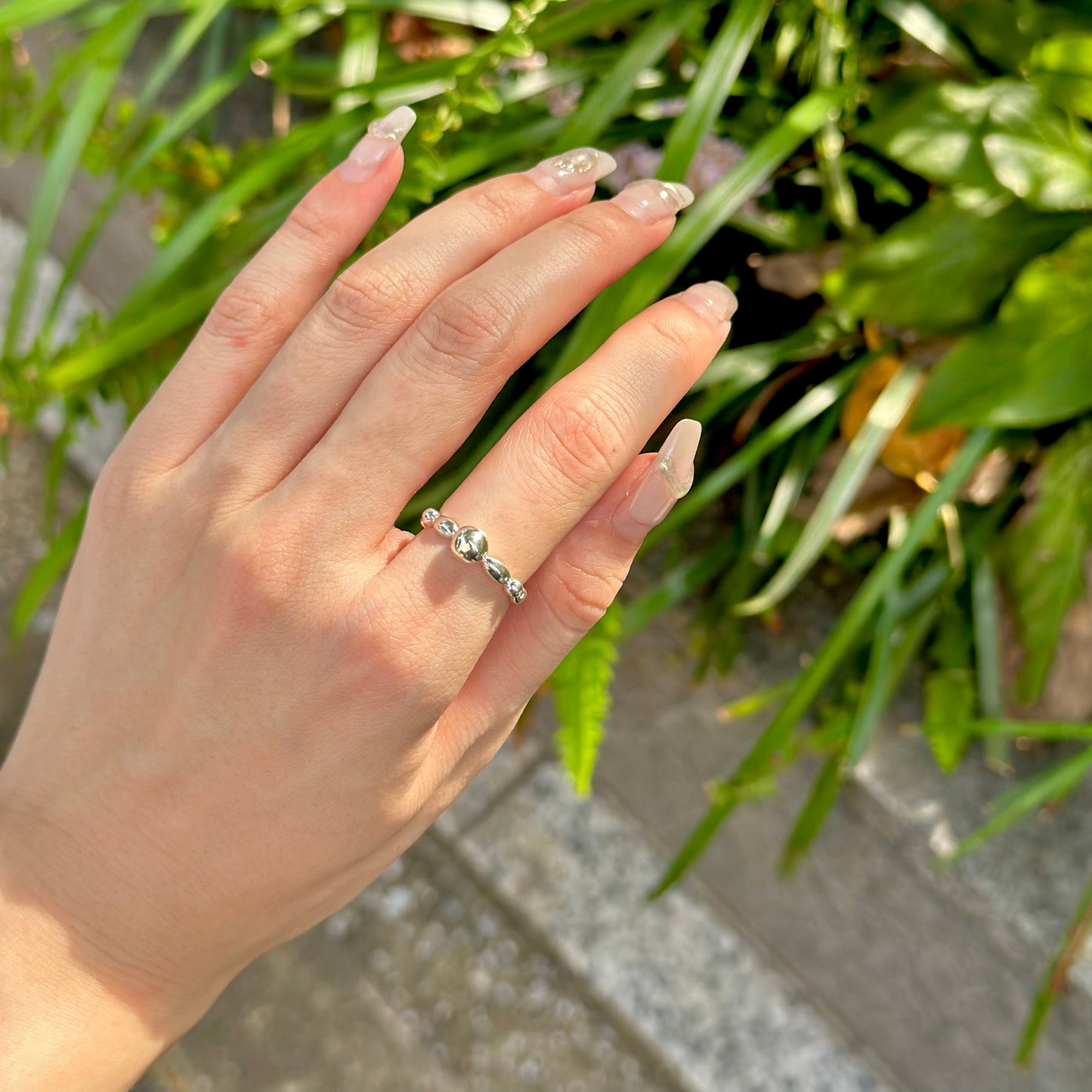 Silver925 ball plain ring 2