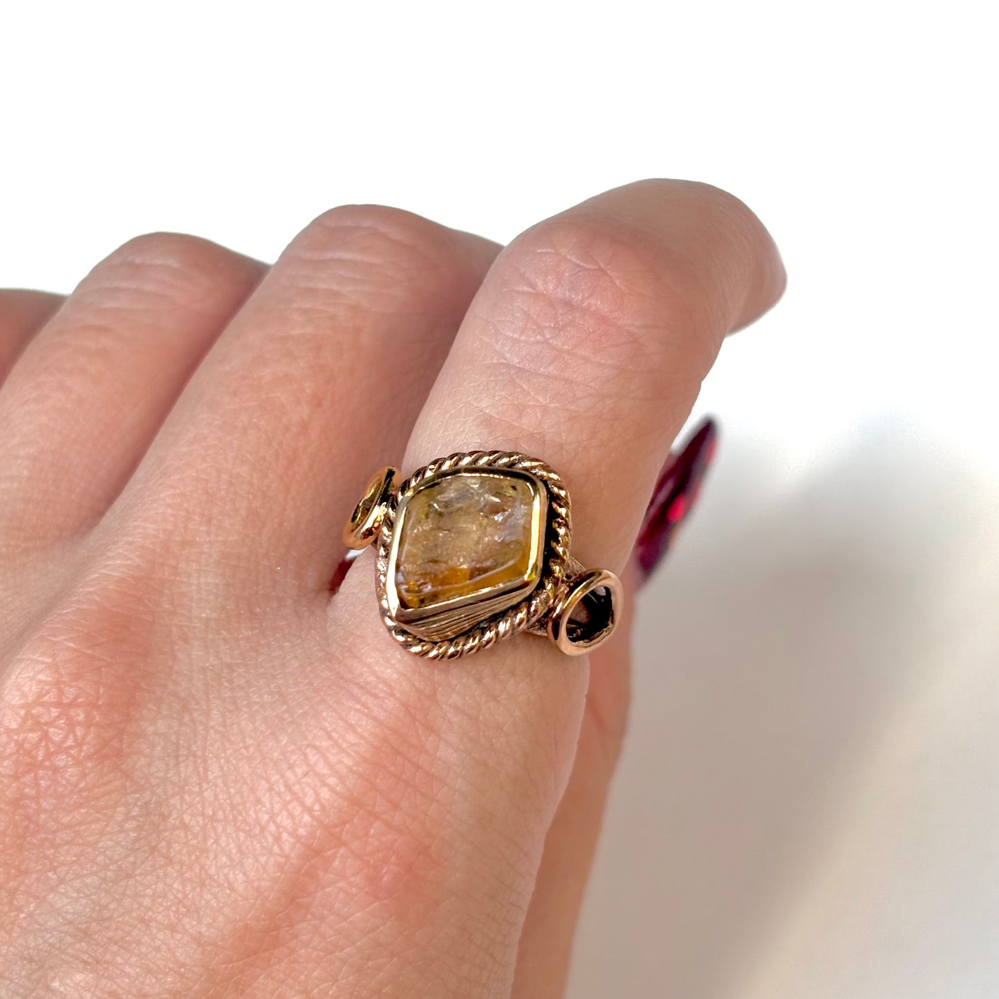 Brass rough design ring