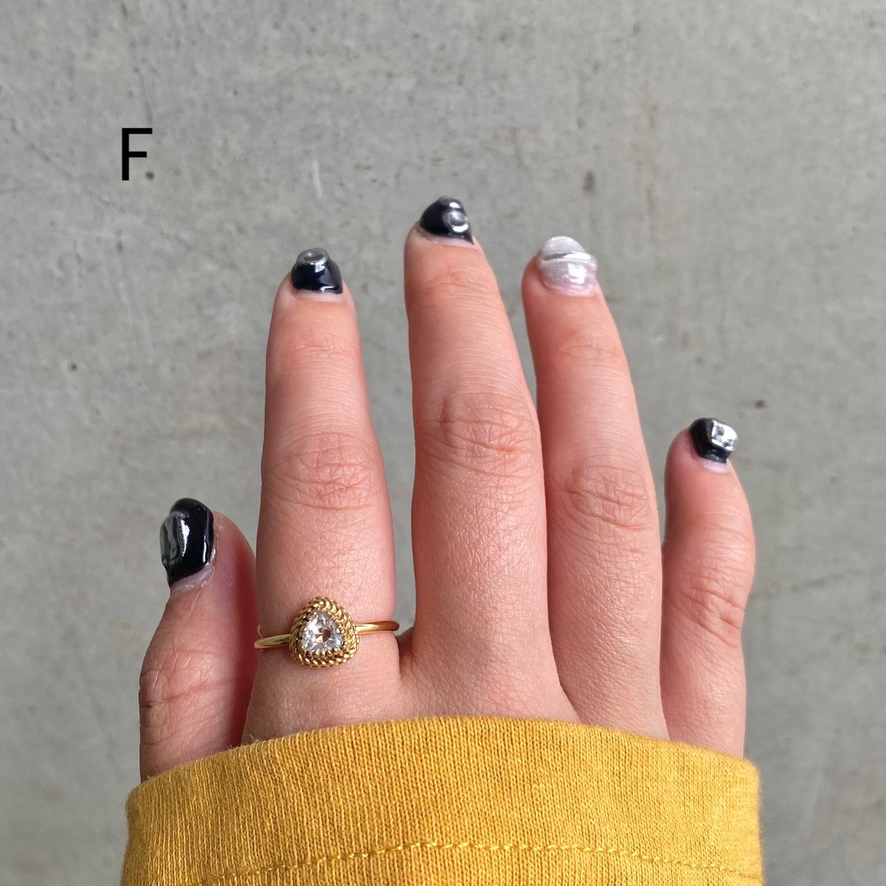 Brass petit ring〈clear〉